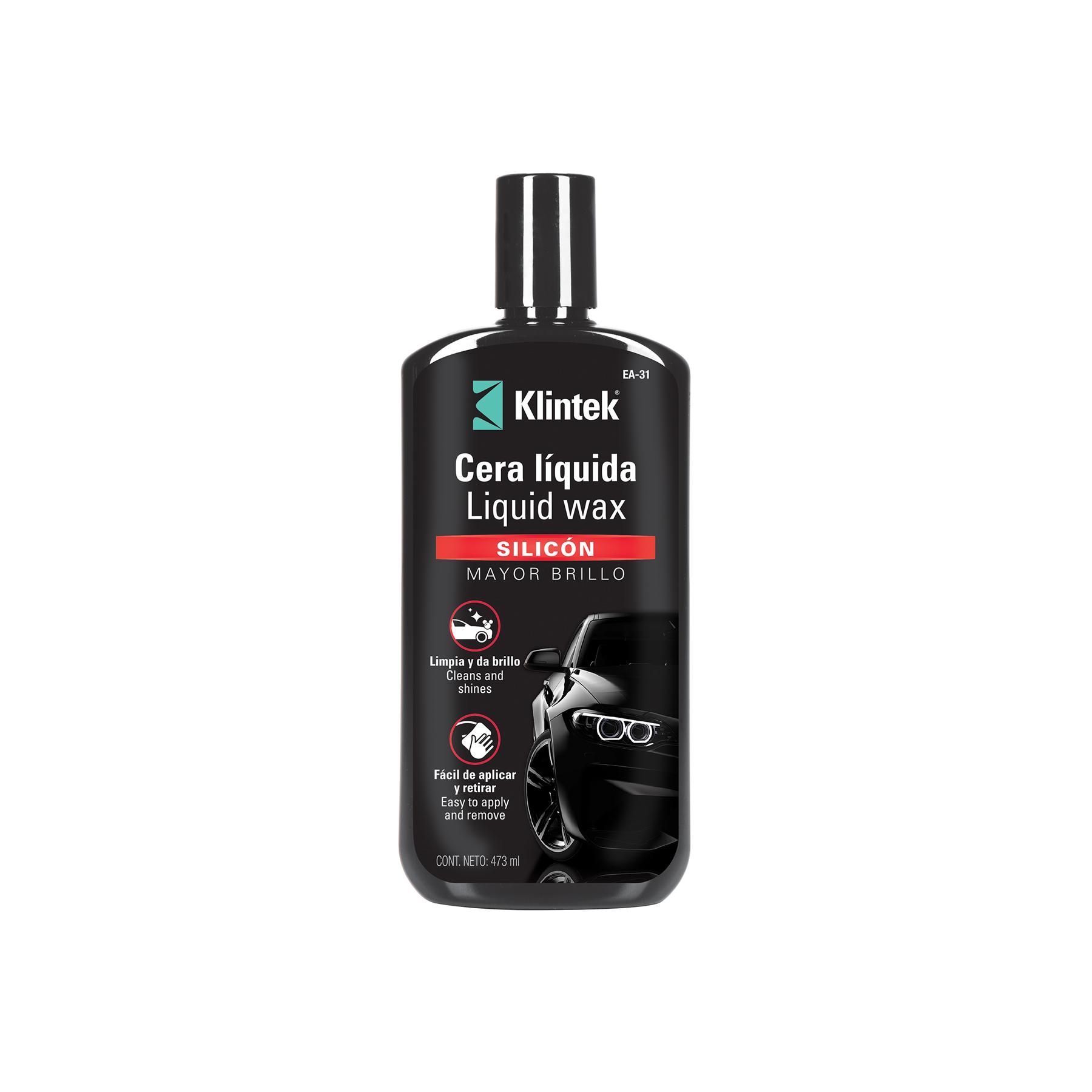 CERA LÍQUIDA DE SILICÓN PARA AUTO, 473 ML, KLINTEK