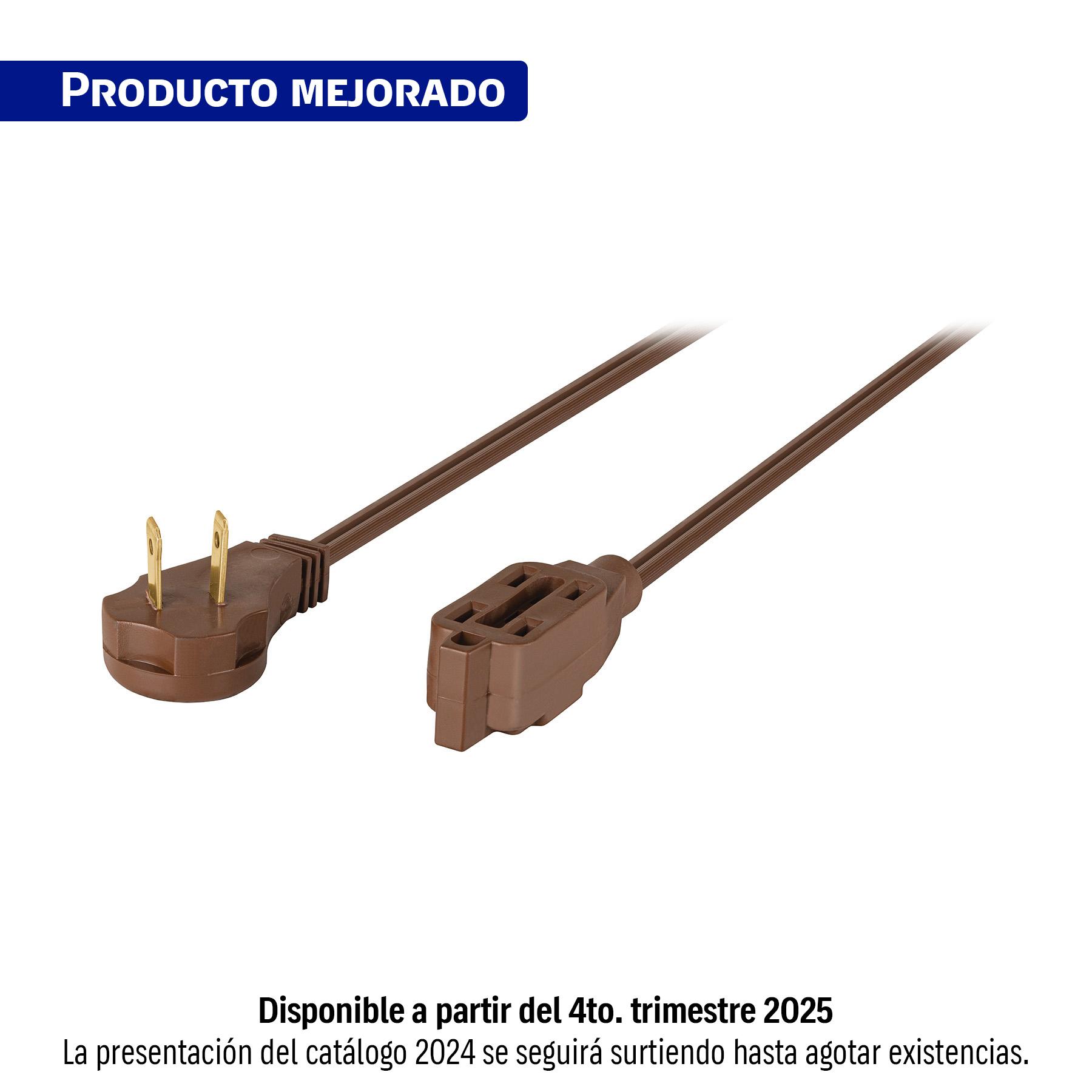 EXTENSIÓN ELÉCTRICA DOMÉSTICA 10 M CAFÉ CON CLAVIJA PLANA