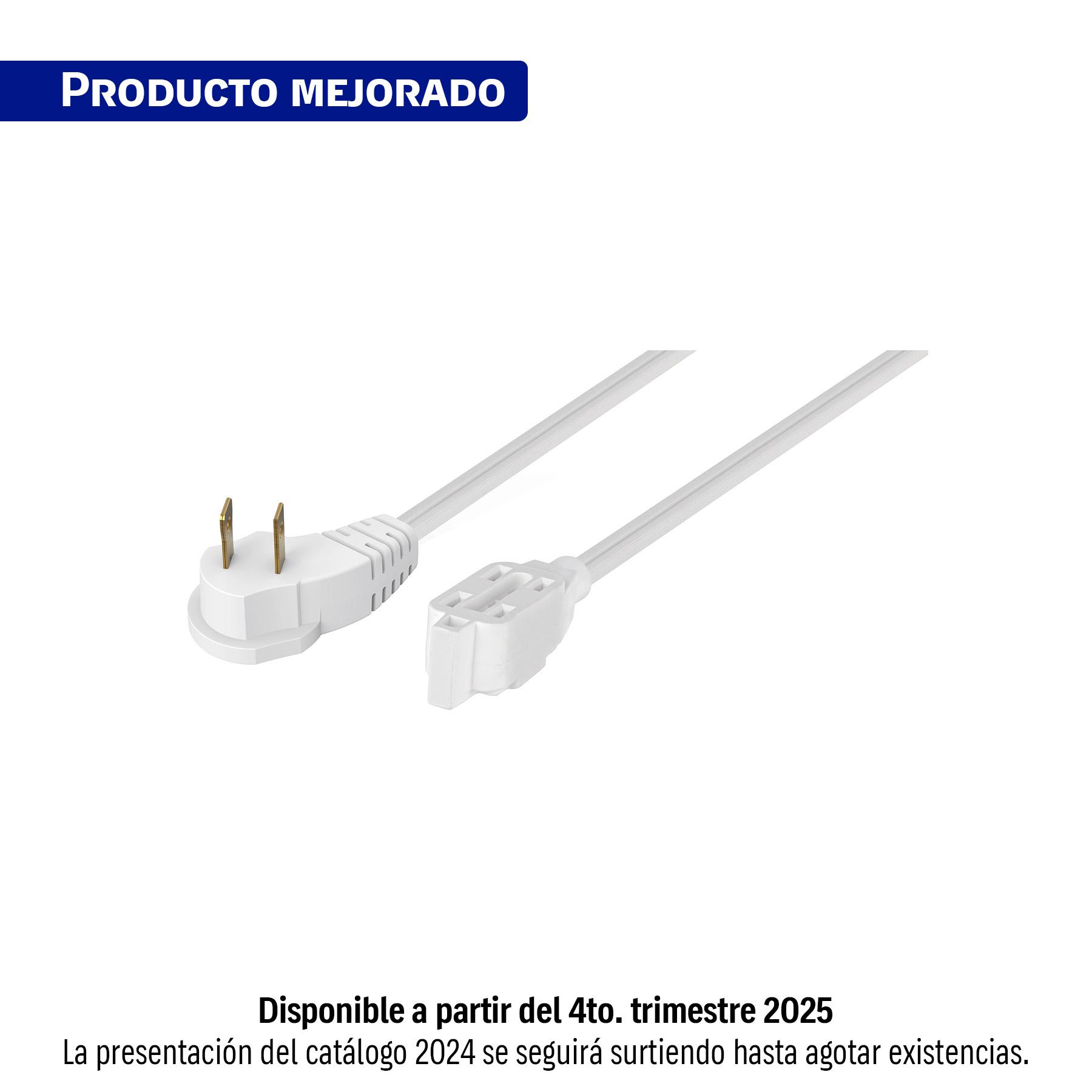EXTENSIÓN ELÉCTRICA DOMÉSTICA 4 M BLANCA CON CLAVIJA PLANA