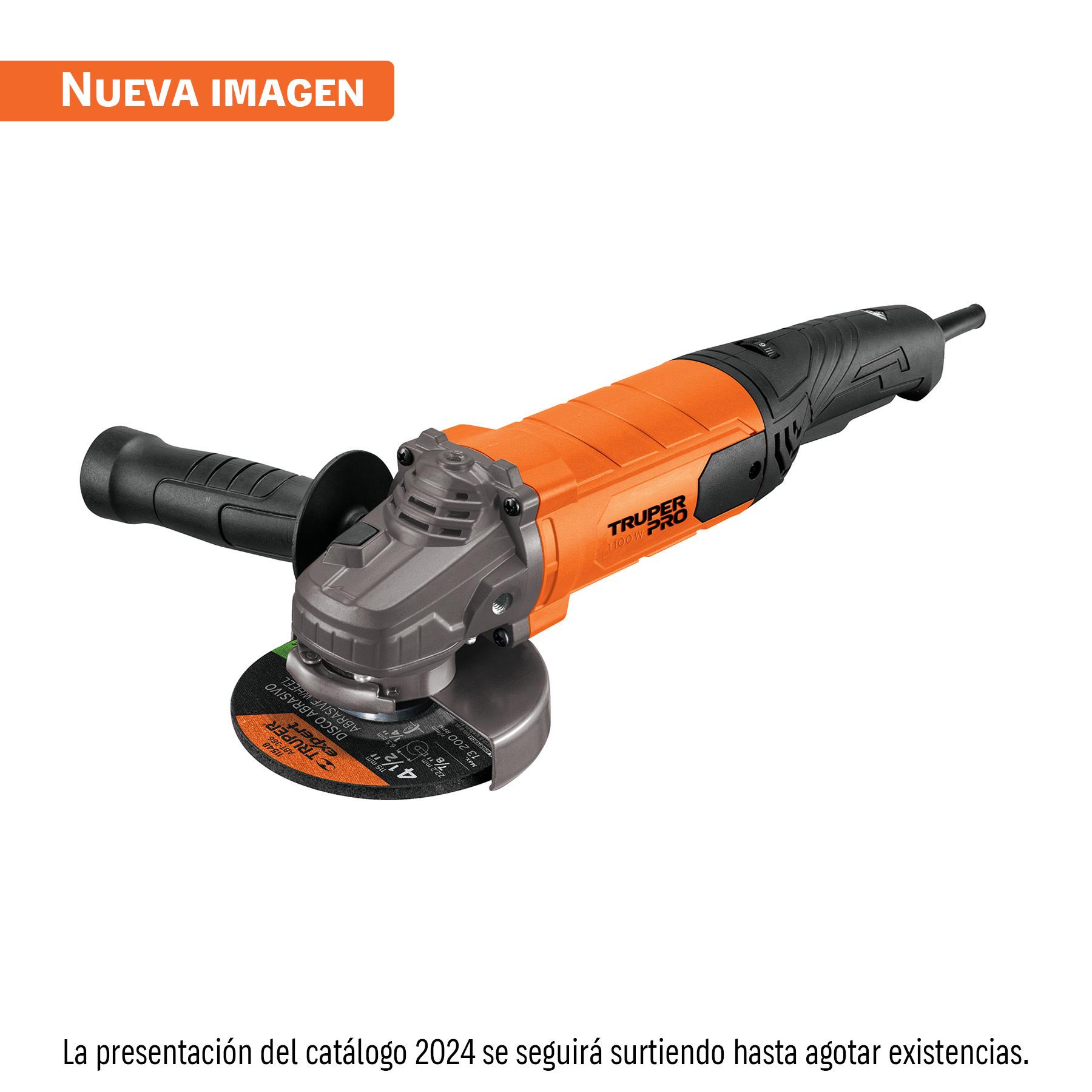 ESMERILADORA ANGULAR 4-1/2' 1100 W, PROFESIONAL, TRUPER