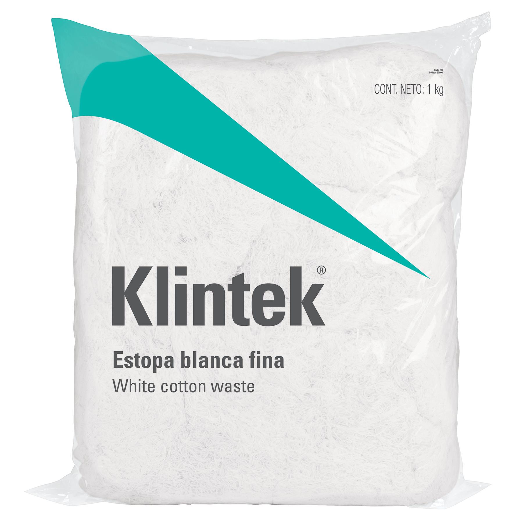 ESTOPA 80% ALGODÓN, COLOR BLANCA, 1 KG