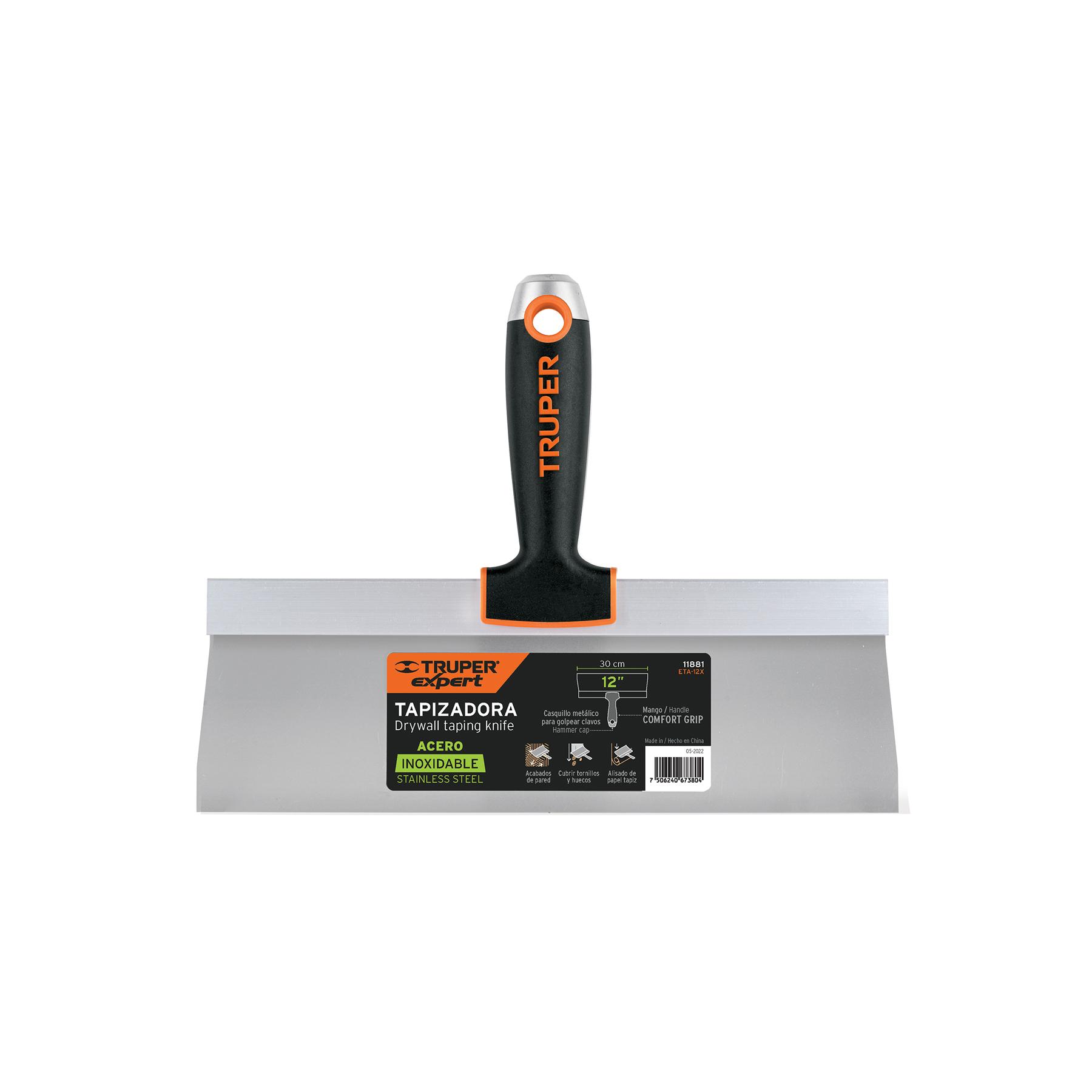 ESPÁTULA TAPIZADORA DE 12' ACERO INOXIDABLE, TRUPER EXPERT