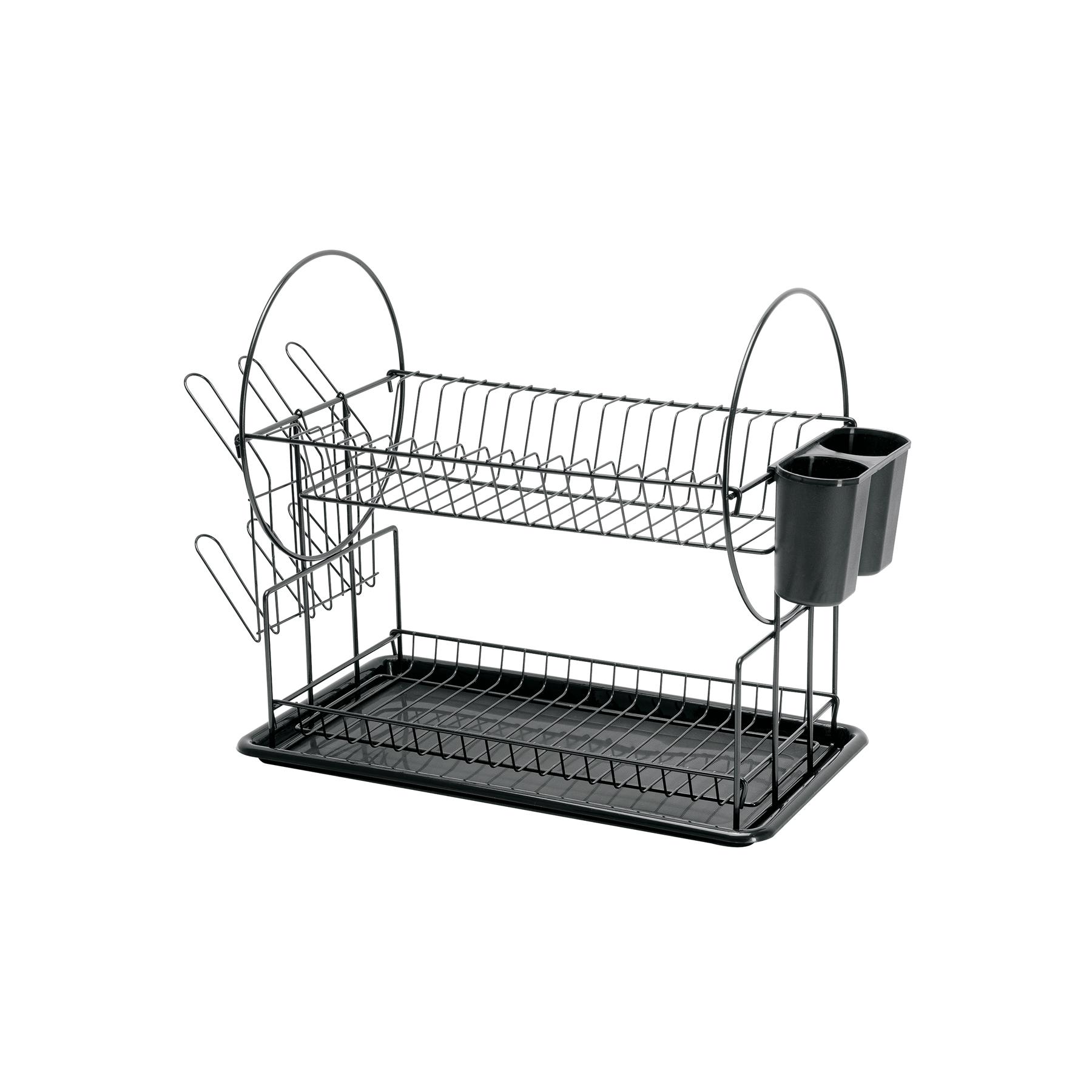 ESCURRIDOR PARA TRASTES DE ACERO, NEGRO