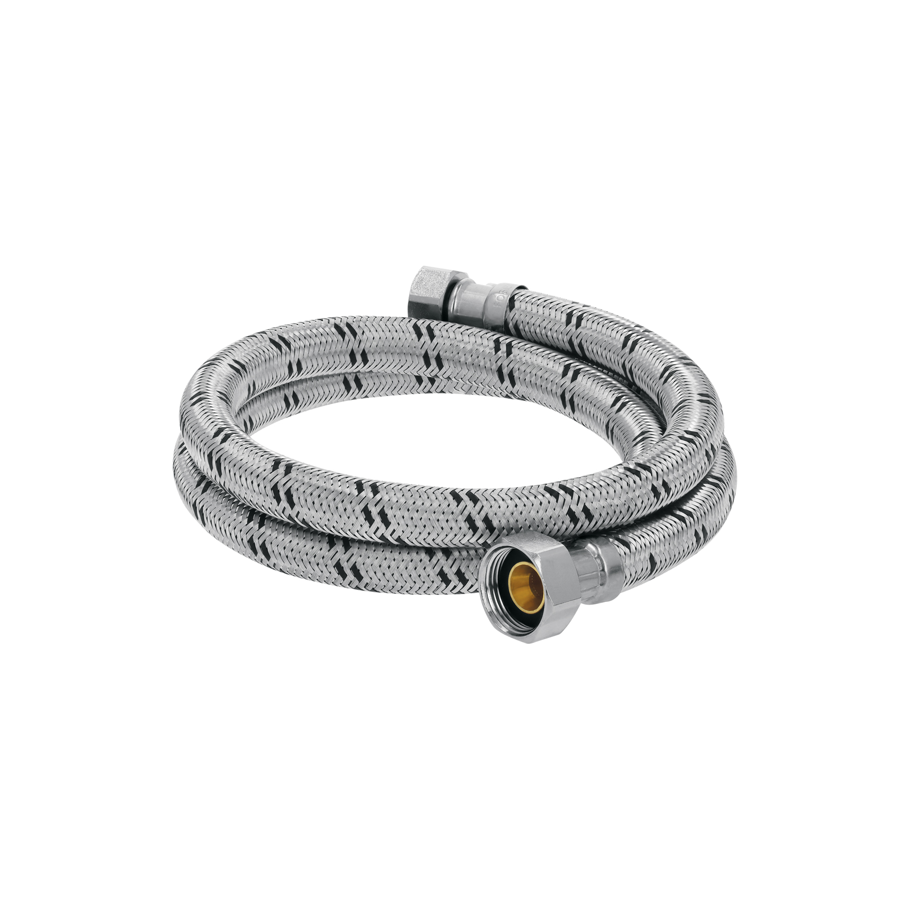 MANGUERA DE HULE REVESTIDA DE ACERO INOXIDABLE CON CONECTORES PARA BOILER, 120 CM