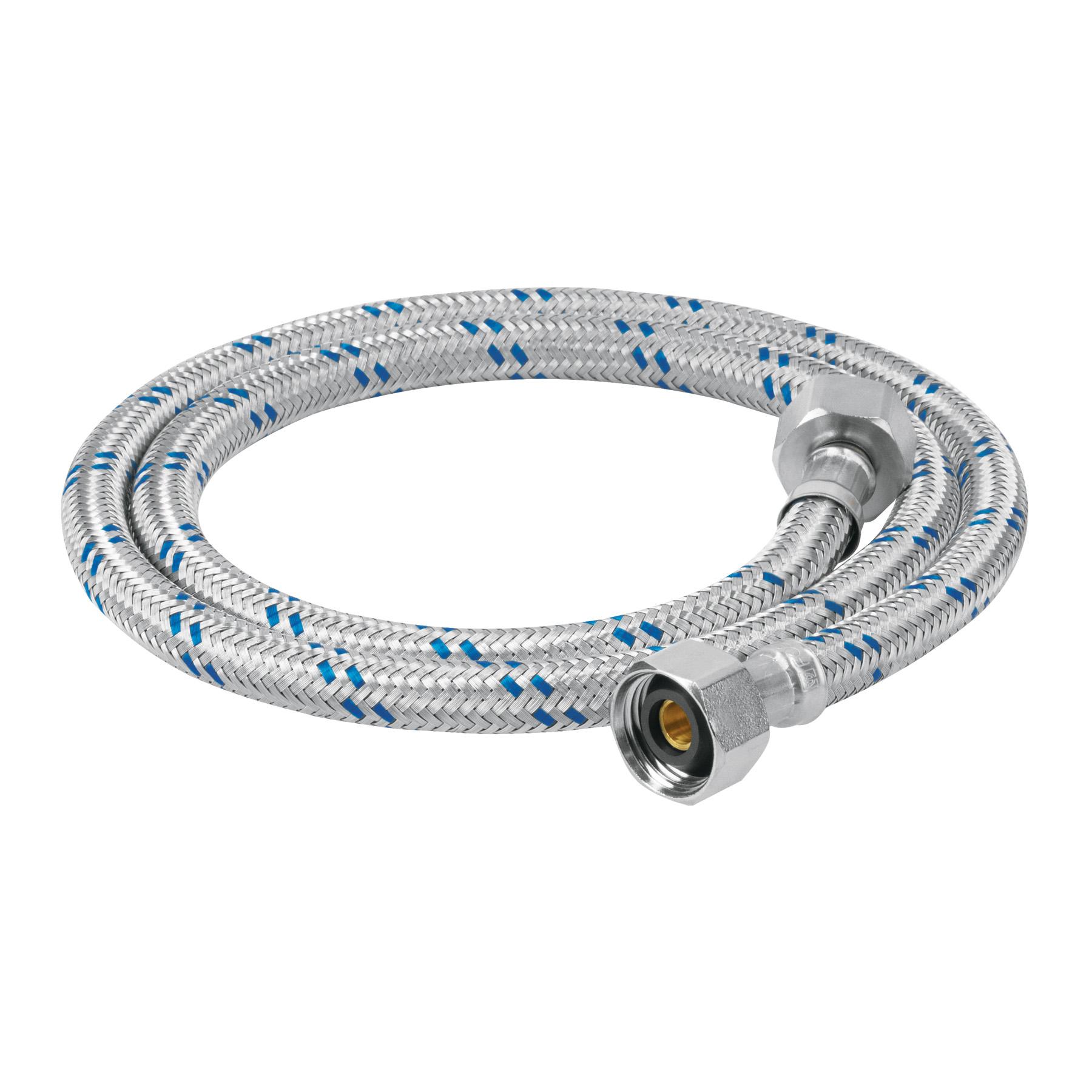 MANGUERA LAVABO/FREGADERO, ALUMINIO, 100 CM, 1/2' X 1/2'