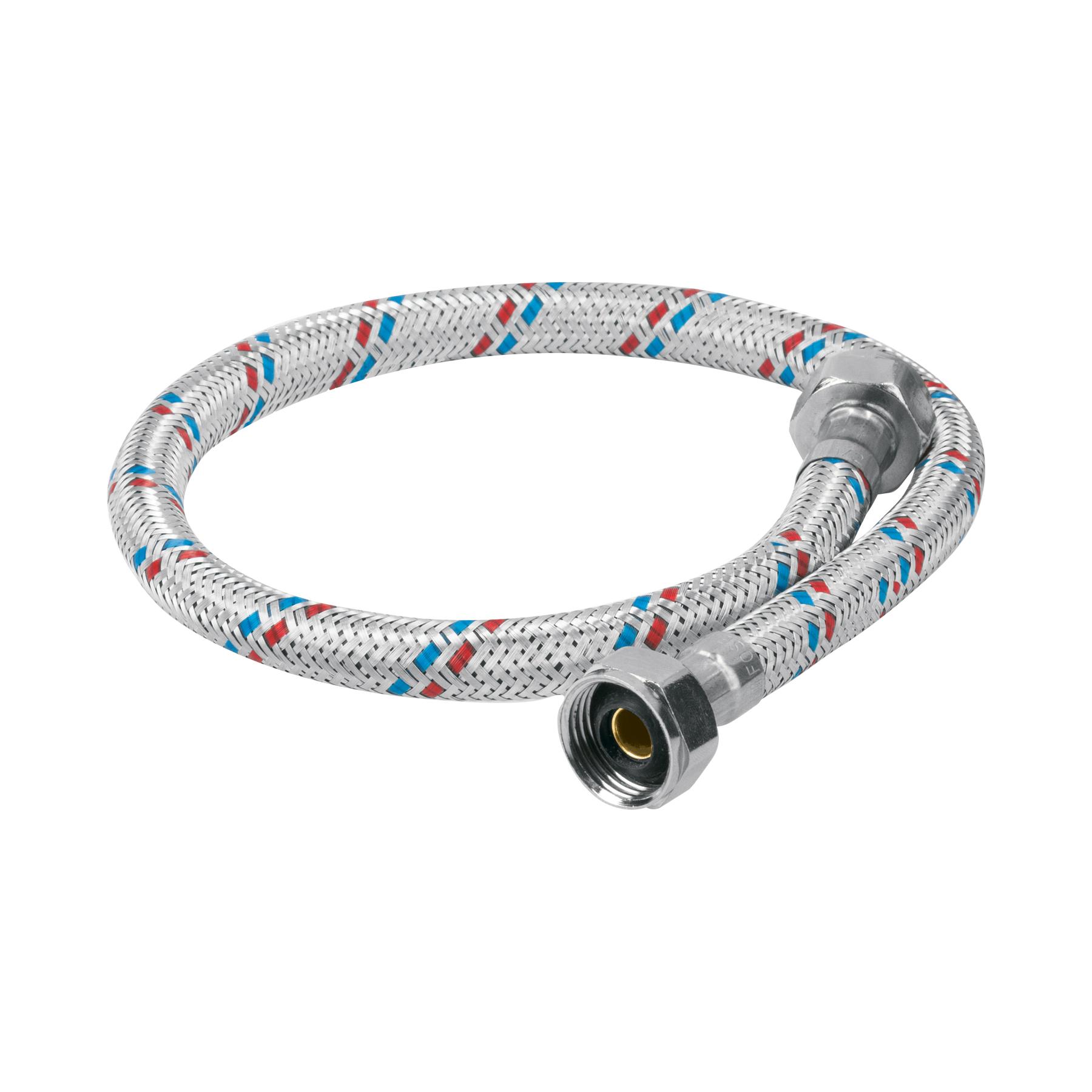 MANGUERA LAVABO/FREGADERO, ALUMINIO, 1/2' X 1/2', 55 CM