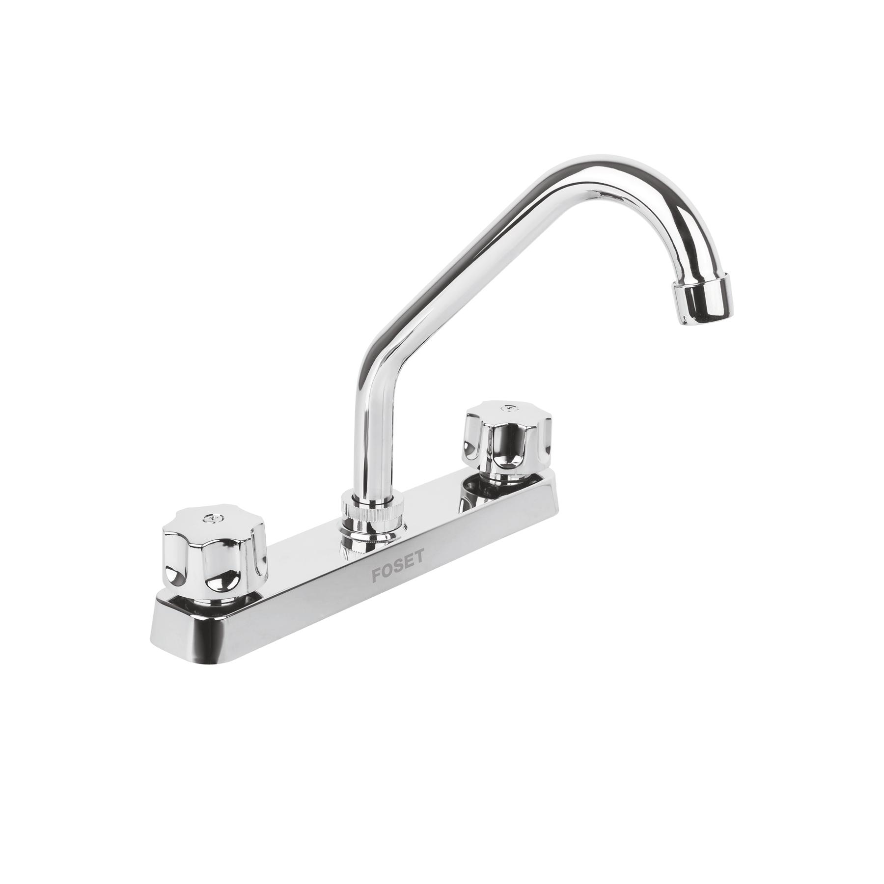 MEZCLADORA PLÁSTICA 8' P/FREGADERO, CUELLO CORTO, HEX BASIC