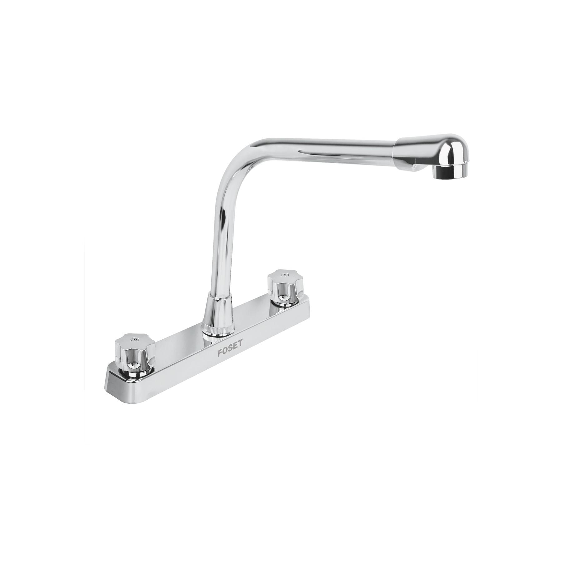 MEZCLADORA PLÁSTICA 8' P/FREGADERO, CUELLO COBRA, HEX BASIC