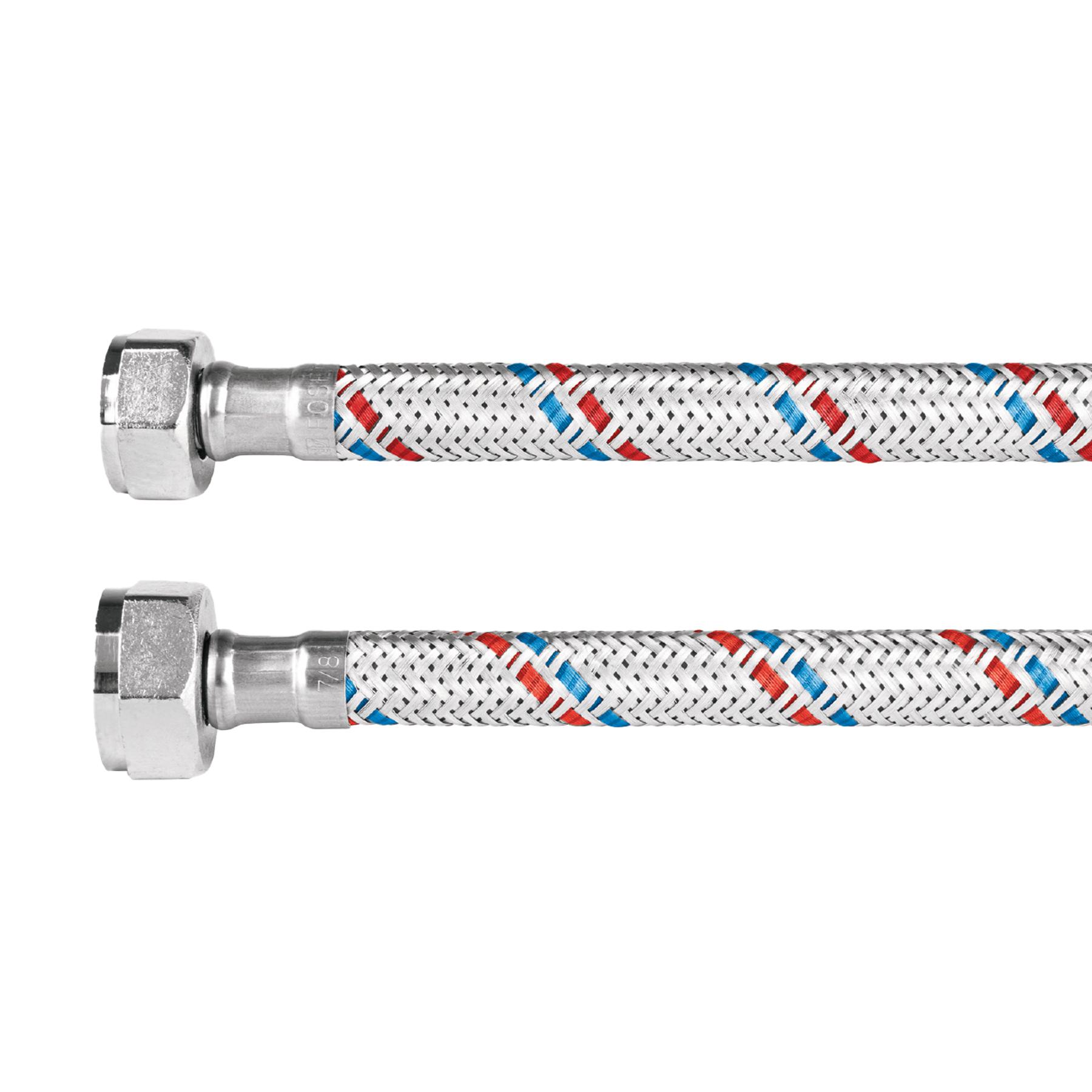 MANGUERA PARA WC, ALUMINIO, 1/2' X 7/8', 35 CM, FOSET BASIC