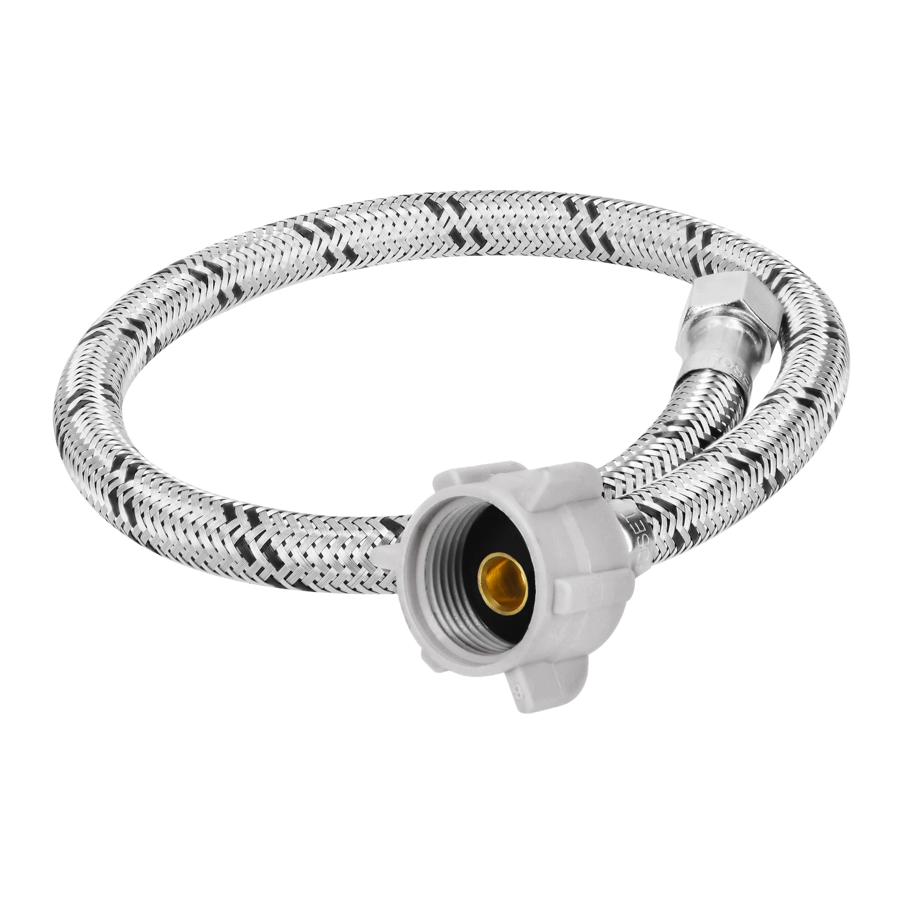 MANGUERA WC, ACERO INOX, 3/8'X7/8', 50 CM, CONECTOR PLÁSTICO