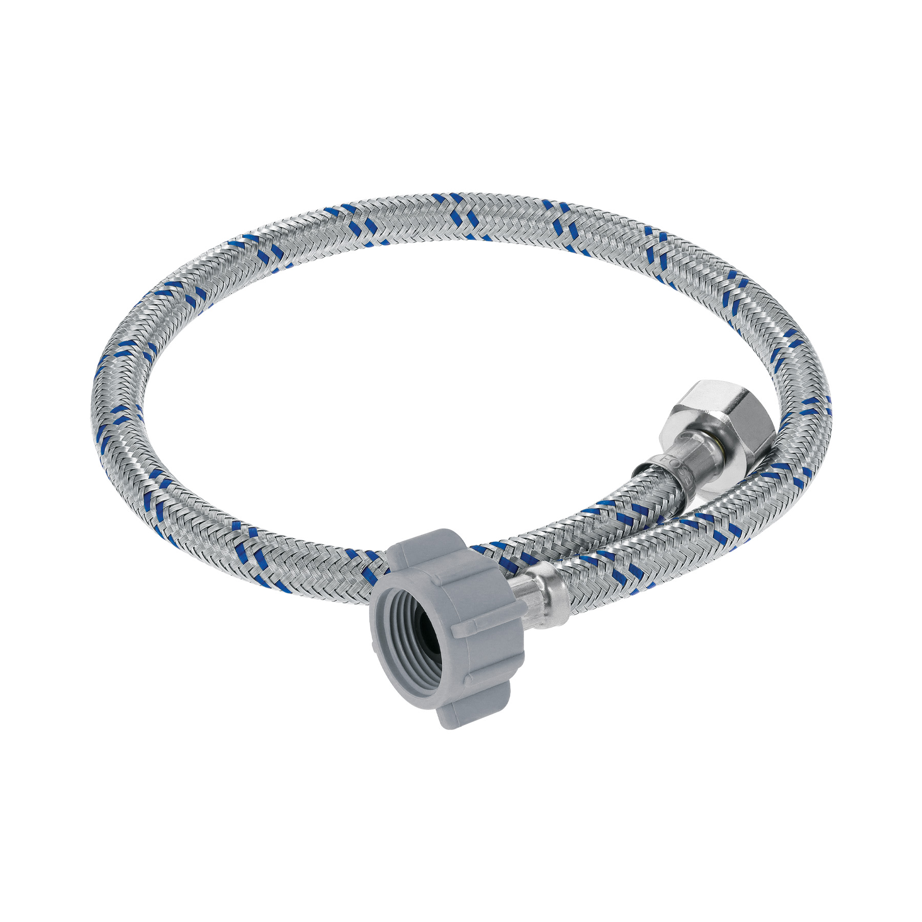 "MANGUERA DE HULE REVESTIDA DE ALUMINIO CON CONECTORES PARA WC 1/2"" X 7/8"", 60 CM"