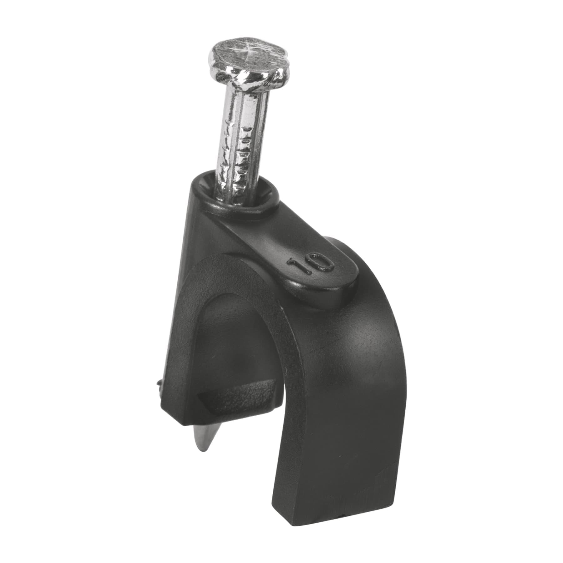 BOLSA CON 20 GRAPAS NEGRAS DE 10 MM PARA CABLE REDONDO