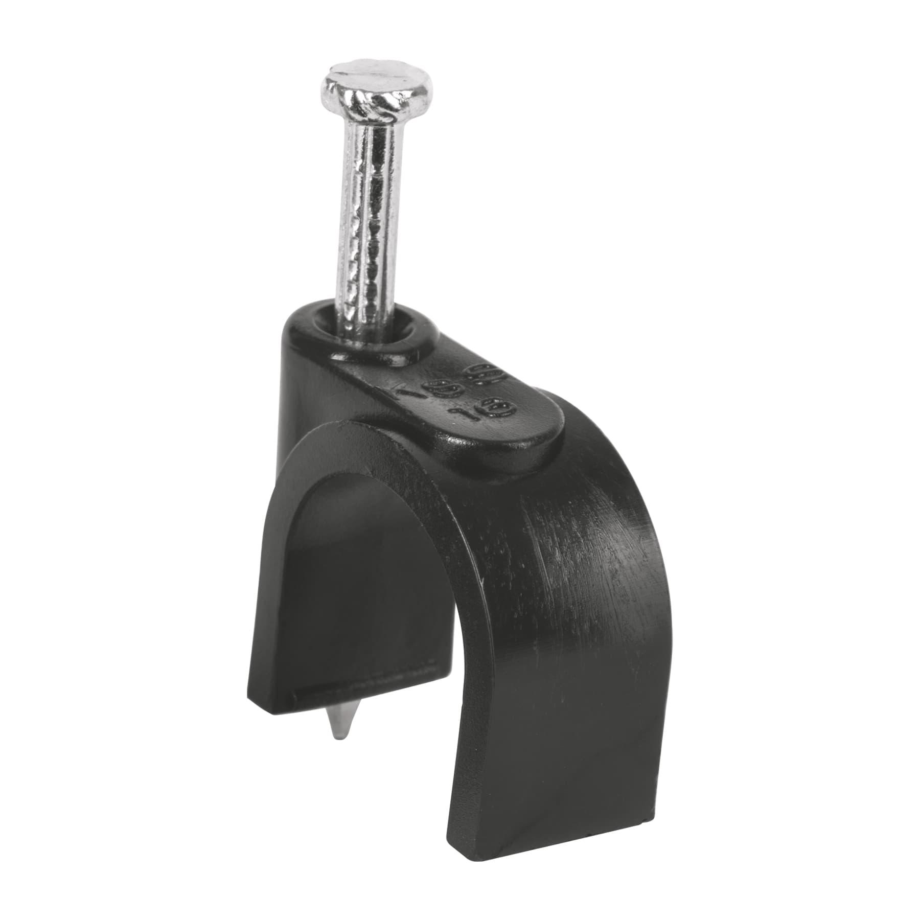 BOLSA CON 20 GRAPAS NEGRAS DE 16 MM PARA CABLE REDONDO