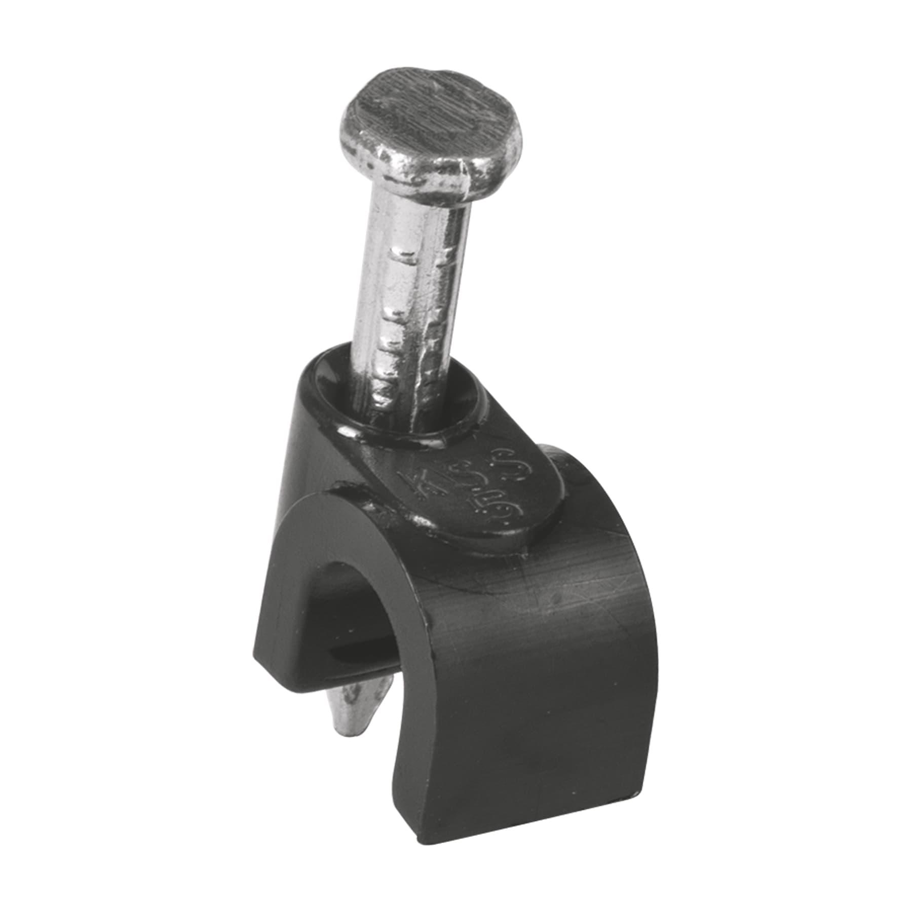 BOLSA CON 20 GRAPAS NEGRAS DE 5 MM PARA CABLE REDONDO