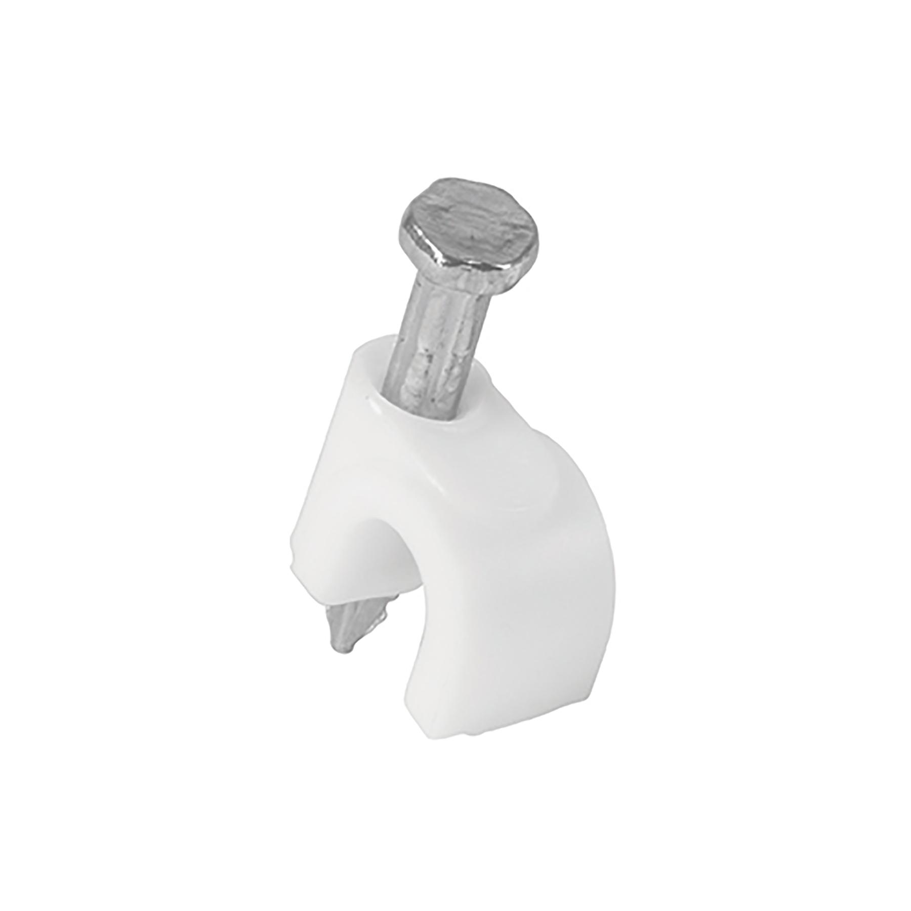 BOLSA CON 20 GRAPAS BLANCAS DE 6 MM PARA CABLE REDONDO