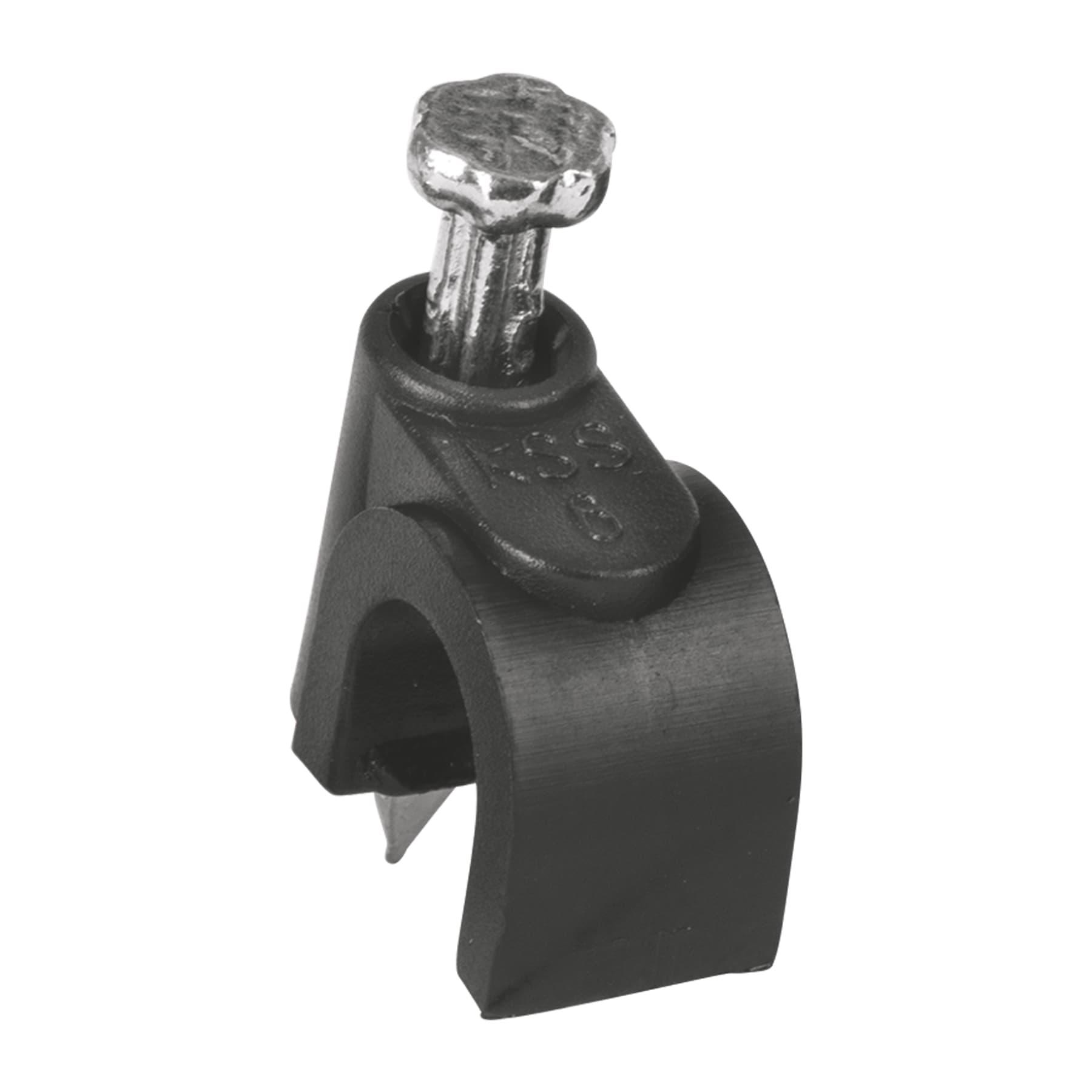 BOLSA CON 20 GRAPAS NEGRAS DE 6 MM PARA CABLE REDONDO