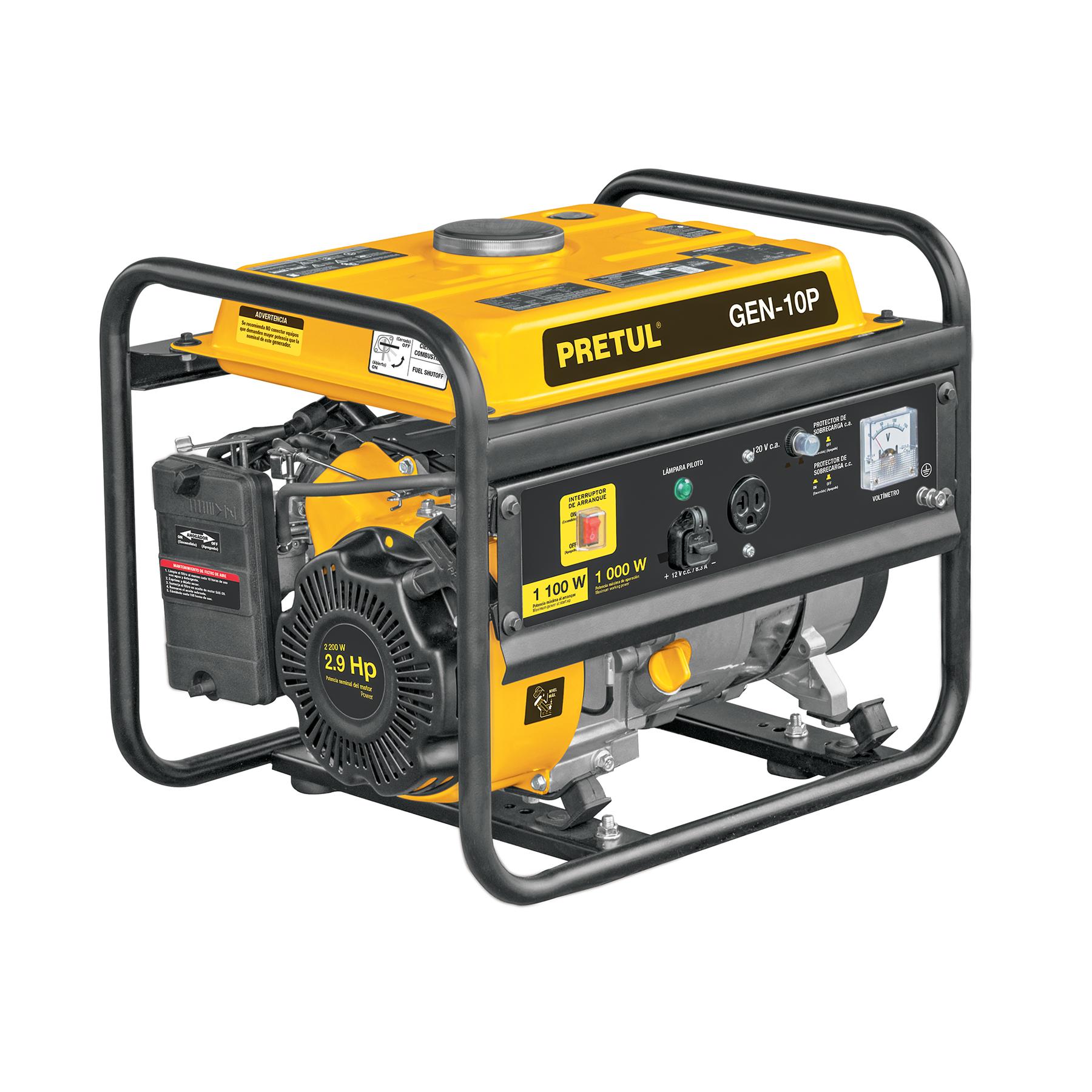 GENERADOR PORTÁTIL 1.1 KW MOTOR A GASOLINA, PRETUL