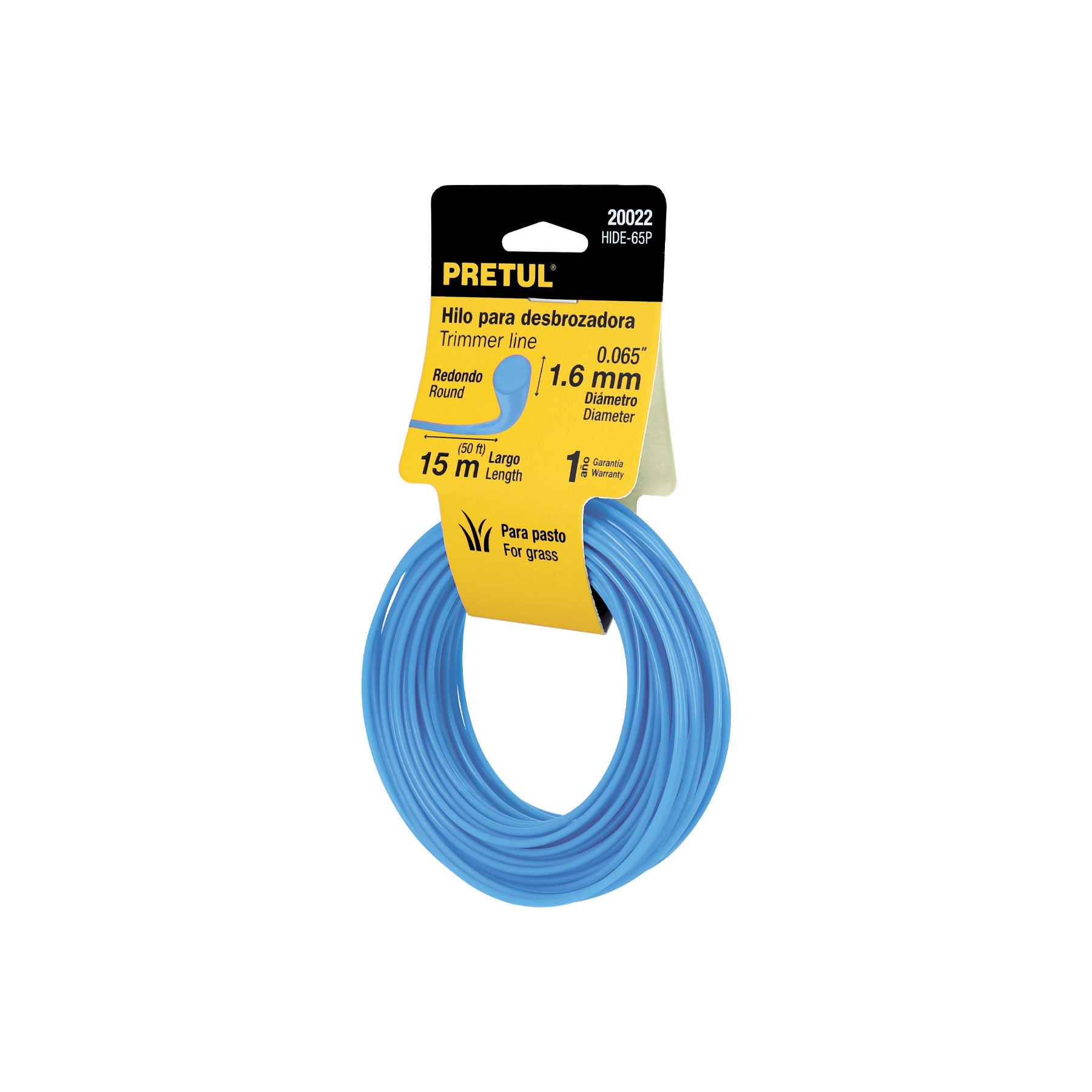 ROLLO DE HILO PARA DESBROZADORA, 1.6 MM X 15 M, PRETUL