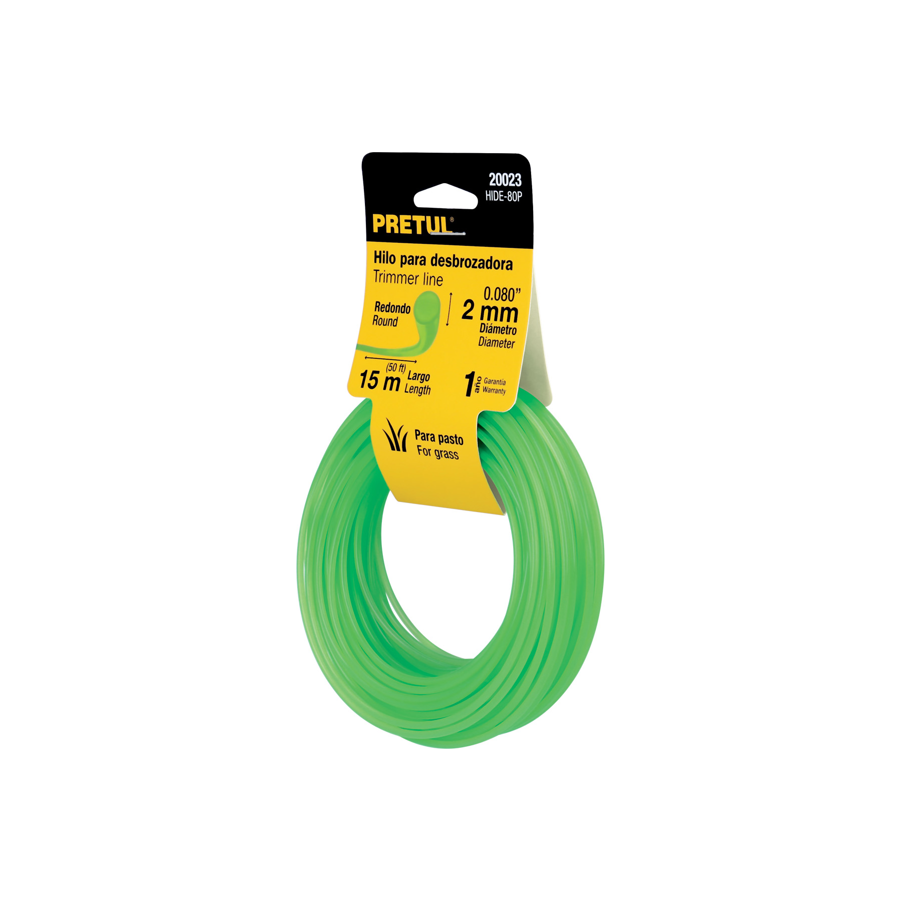 ROLLO DE HILO PARA DESBROZADORA, 2 MM X 15 M, PRETUL