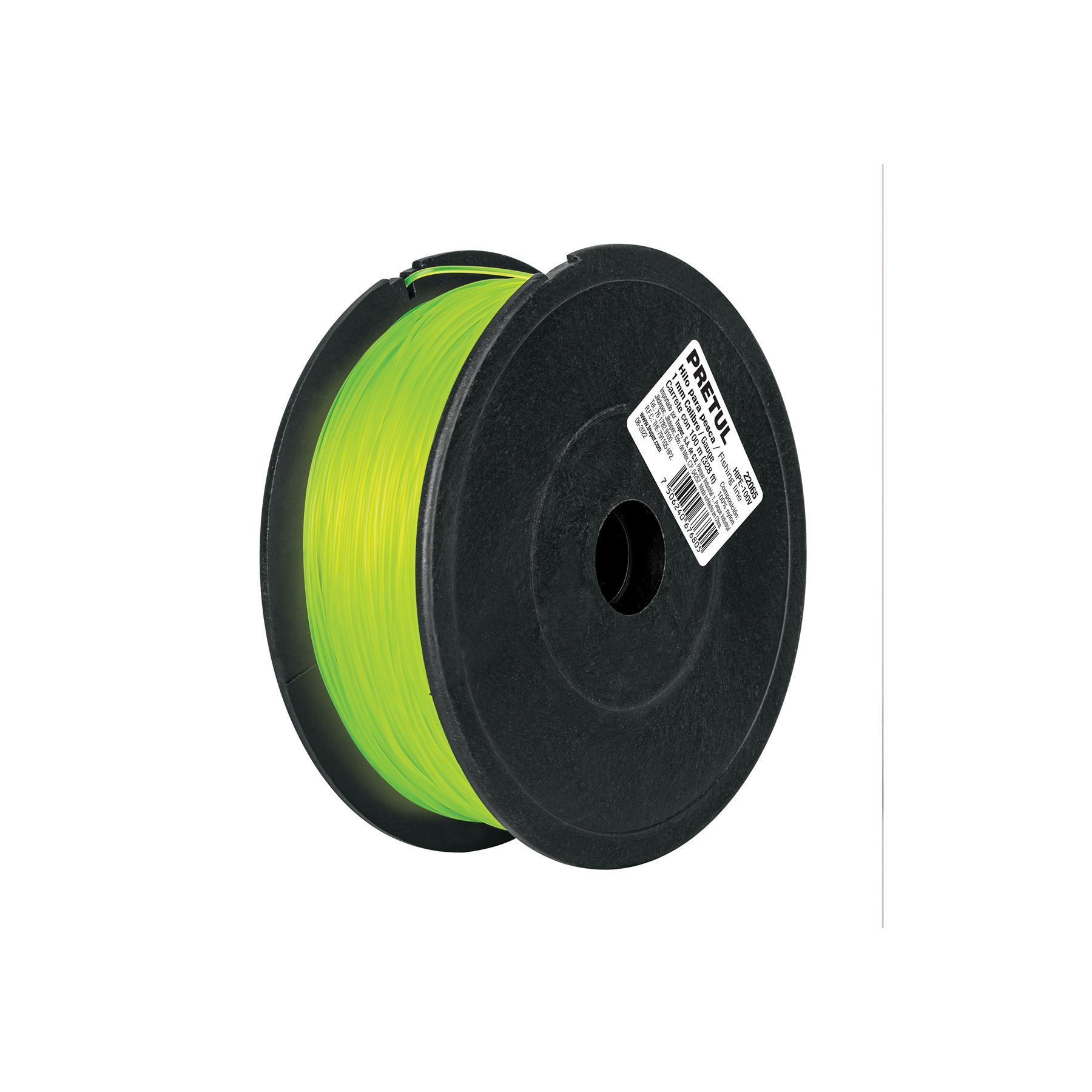 CARRETE CON 100 M DE HILO PARA PESCA VERDE CALIBRE 1.00 MM