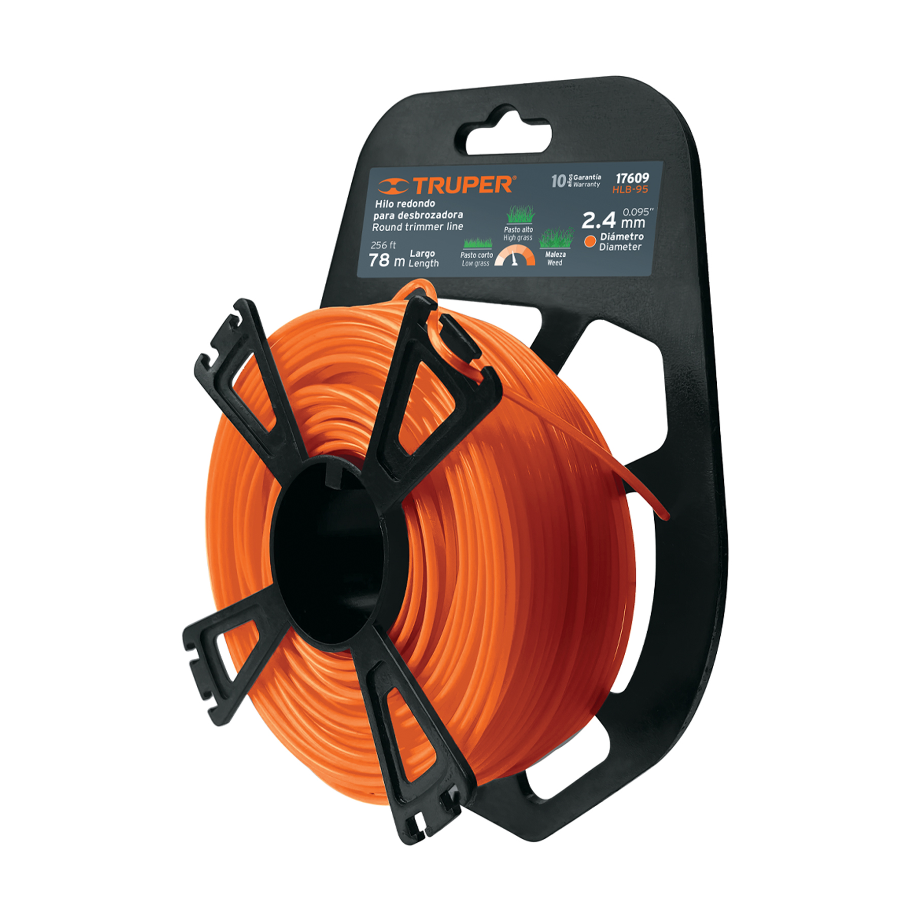 ROLLO DE HILO PARA DESBROZADORA, 2.4 MM X 78 M, TRUPER