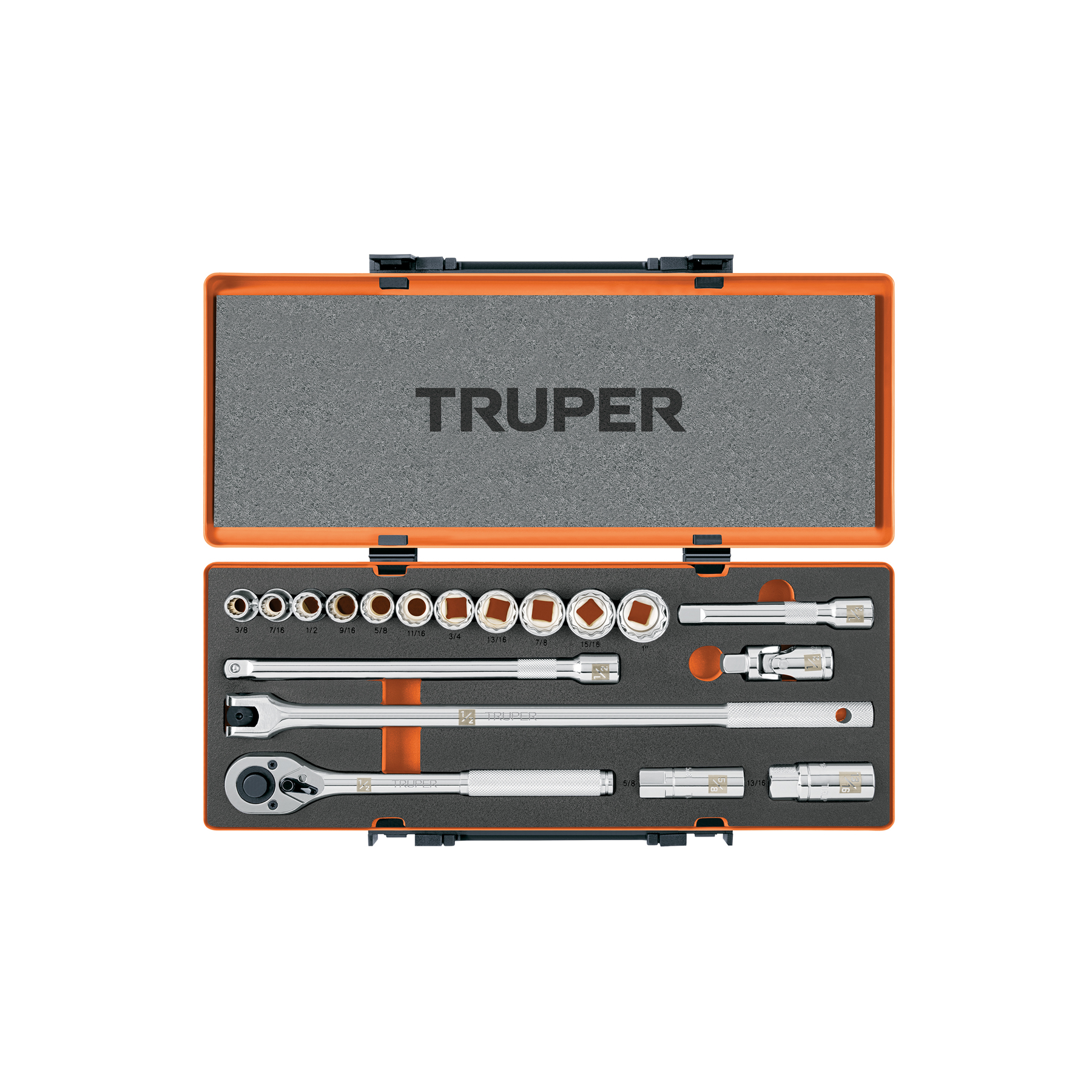 JUEGO DE 18 HERRAMIENTAS CUADRO 1/2' STD PARA MECÁNICO