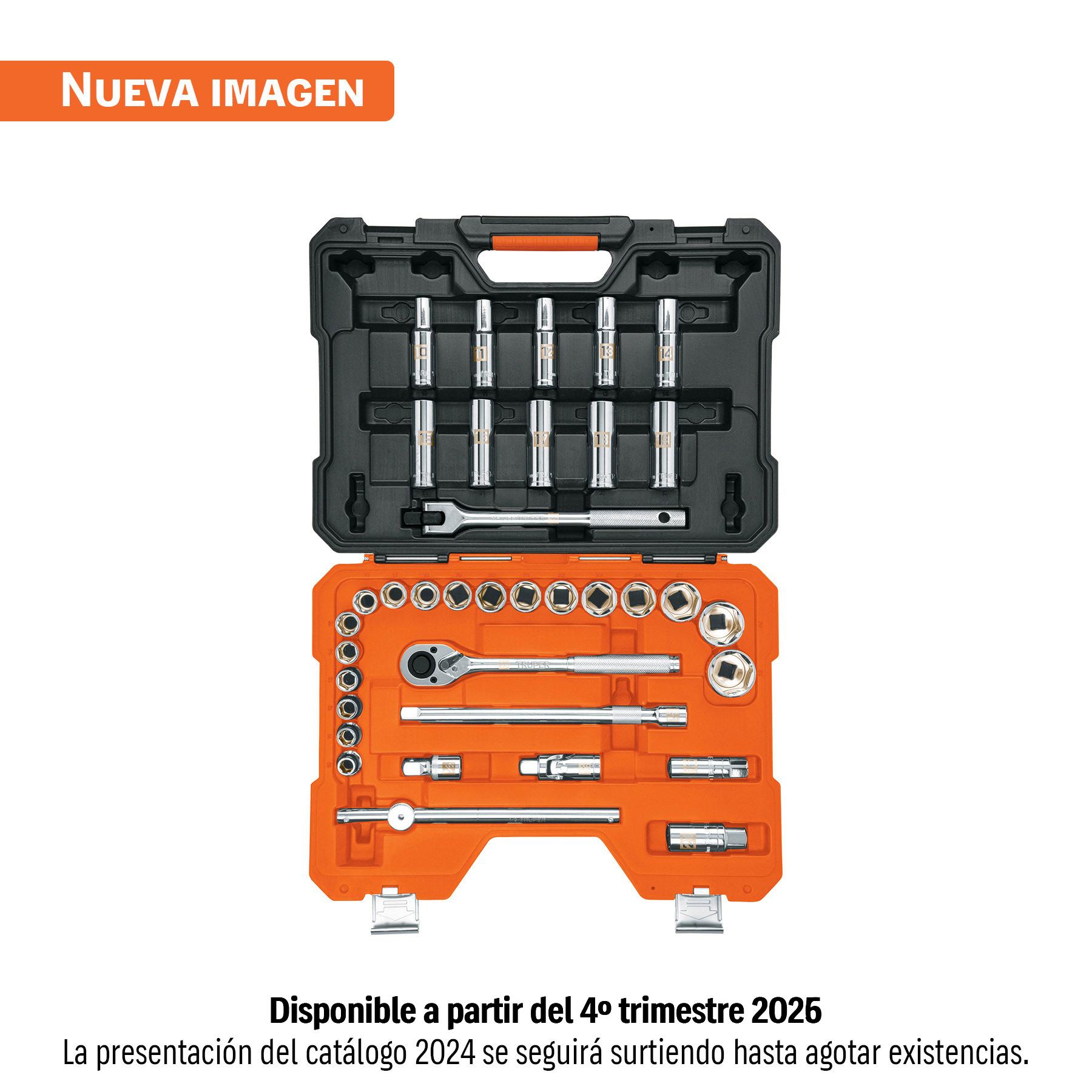 JUEGO DE 36 HERRAMIENTAS CUADRO 1/2' MM PARA MECÁNICO