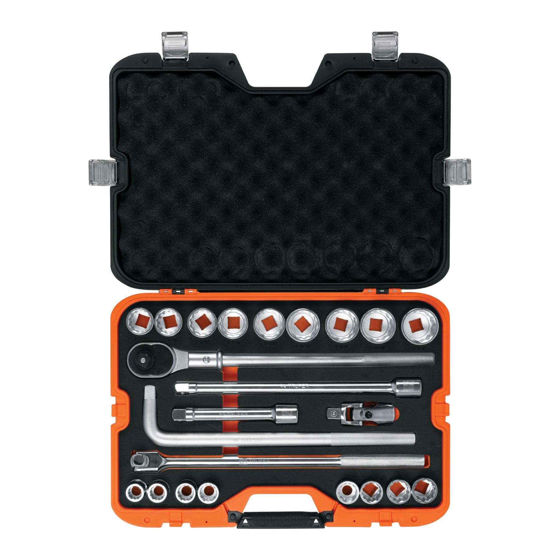 JUEGO DE 23 HERRAMIENTAS CUADRO 3/4' STD PARA MECÁNICO