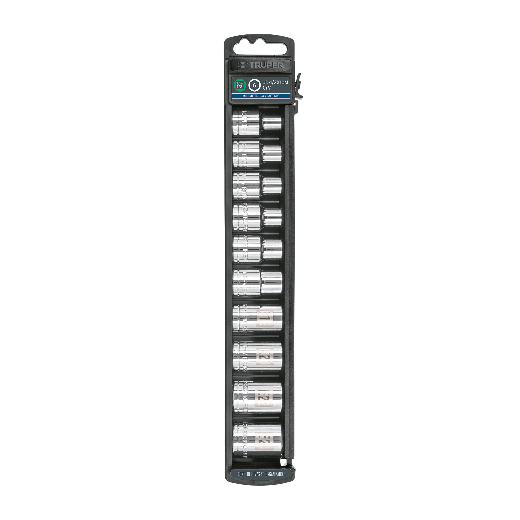 JUEGO DE 10 DADOS CUADRO 1/2' TORX, TRUPER