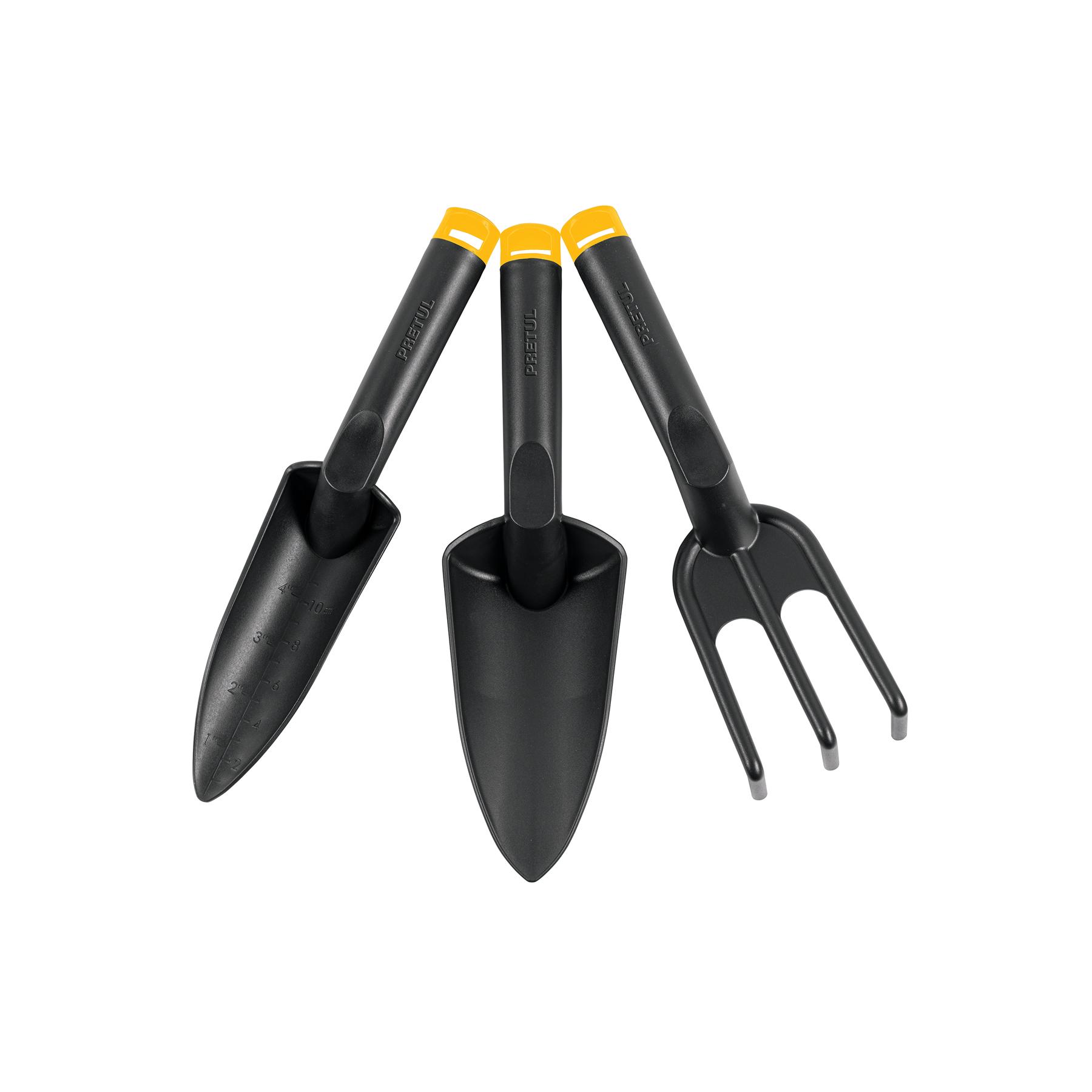 JUEGO DE 3 HERRAMIENTAS DE 11' PARA JARDÍN, PRETUL