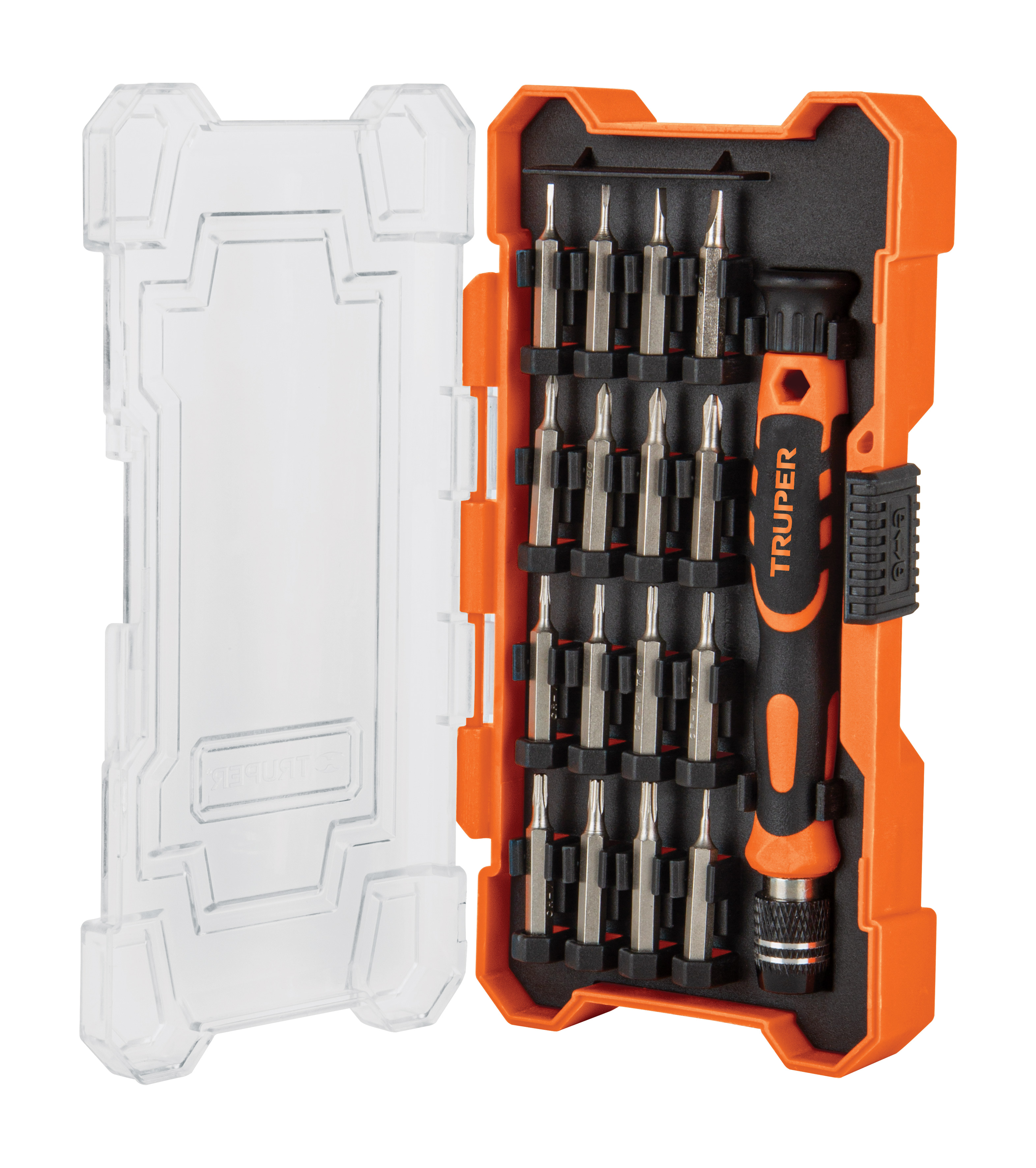 DESARMADOR DE PRECISIÓN CON 16 PUNTAS INTERCAMBIABLES