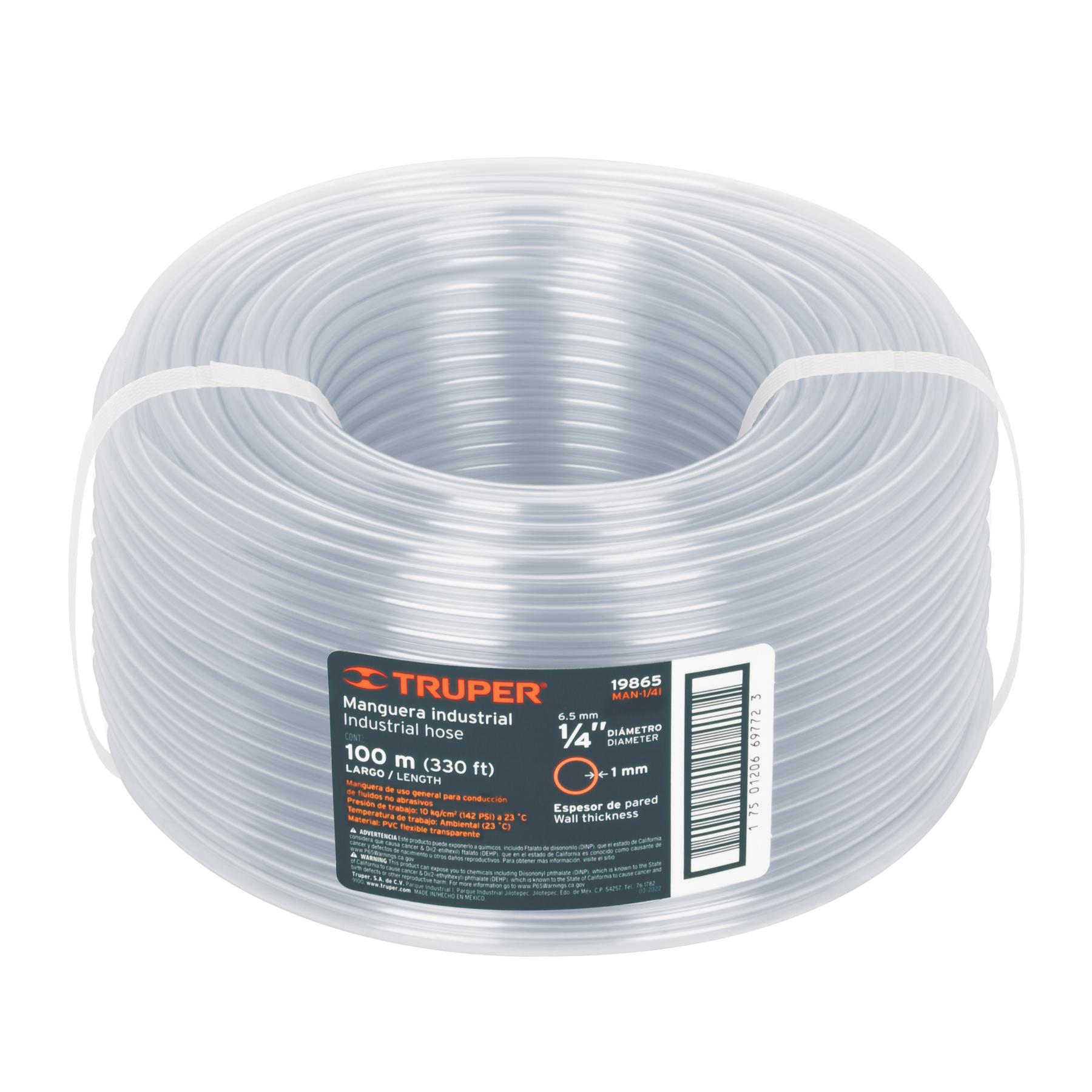METRO DE MANGUERA 1/4' INDUSTRIAL EN ROLLO DE 100 M, TRUPER