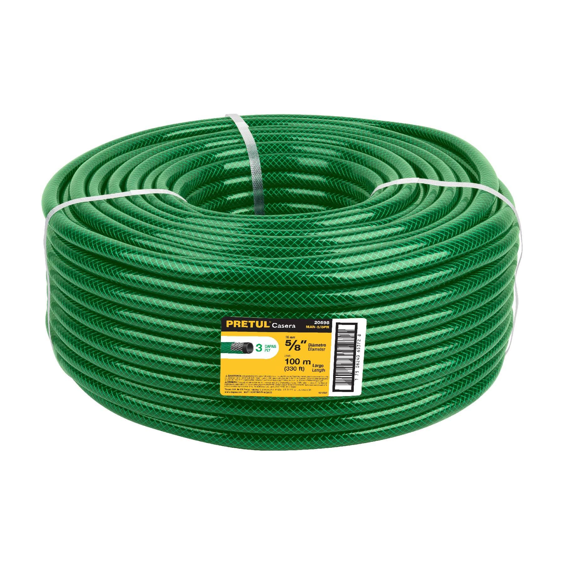 METRO DE MANGUERA 5/8' 3 CAPAS EN ROLLO DE 100 M, PRETUL