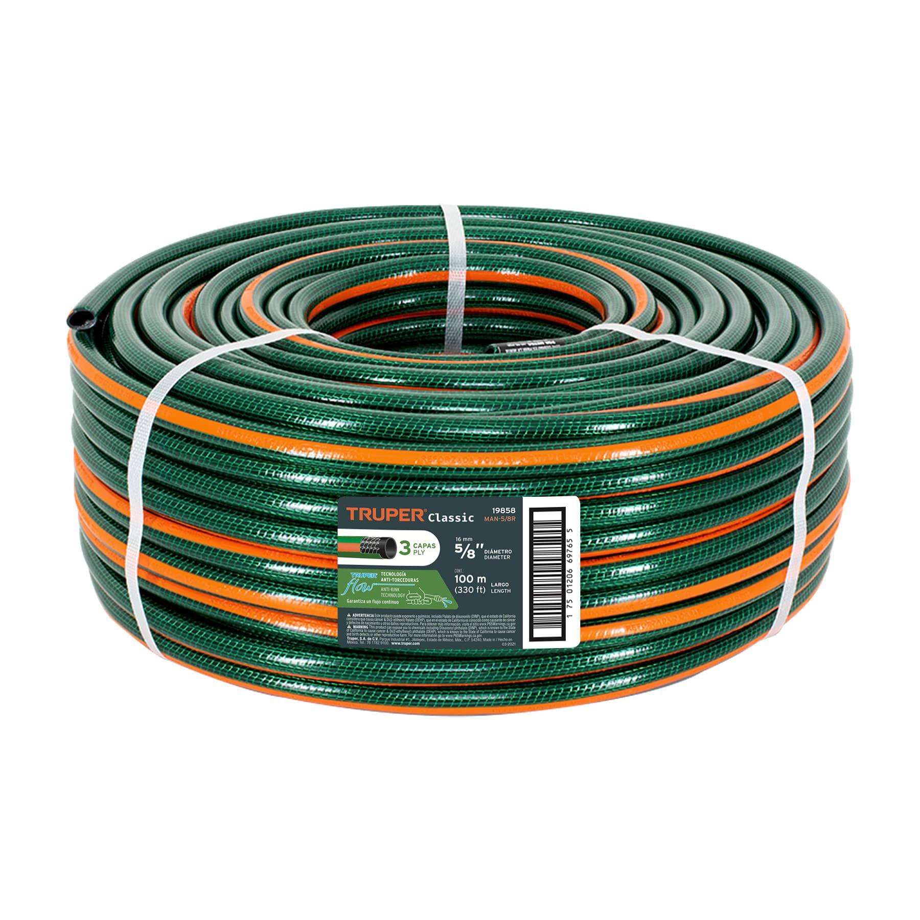 METRO DE MANGUERA 5/8' 3 CAPAS EN ROLLO DE 100 M, TRUPER