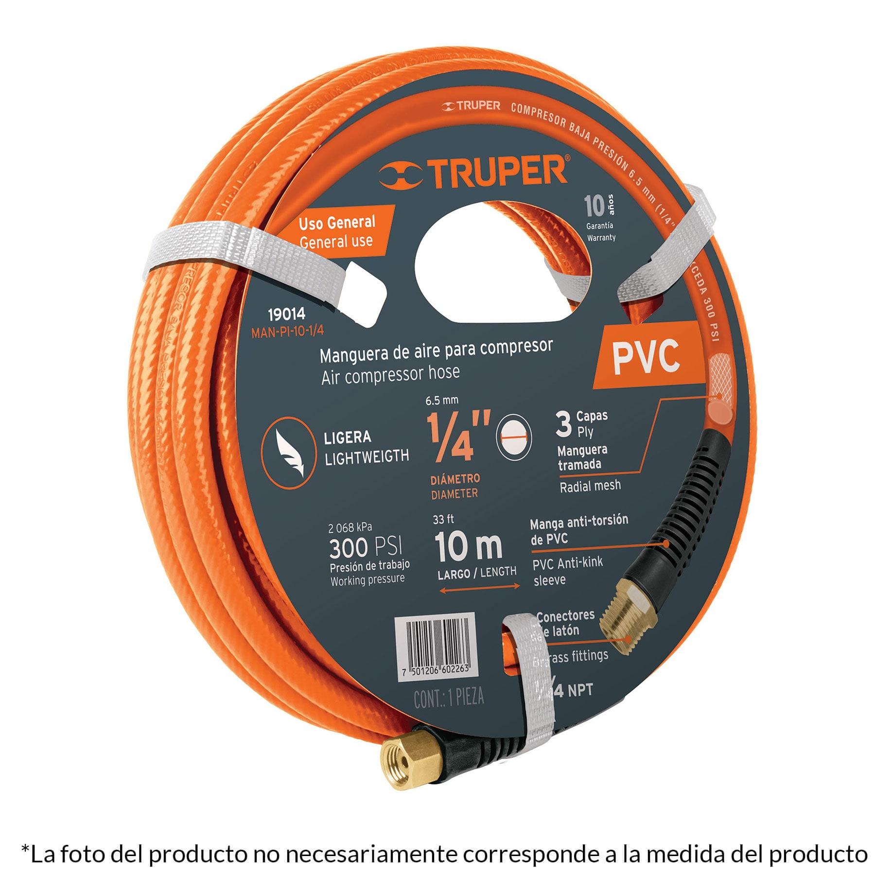 MANGUERA DE PVC PARA COMPRESOR, 10 M X 3/8', TRUPER