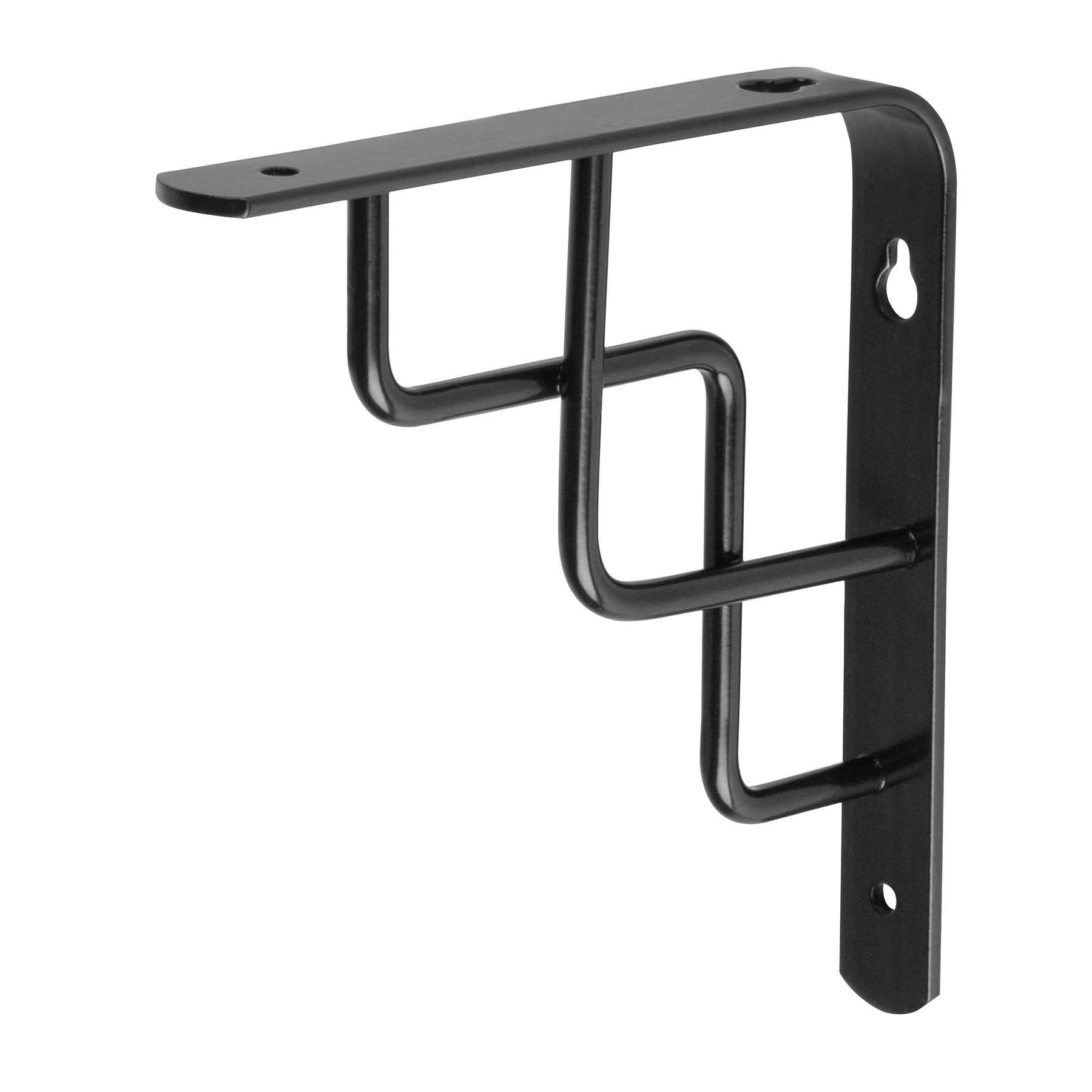 MÉNSULA REFORZADA NEGRA 6 X 6' DISEÑO ESCALERA, FIERO