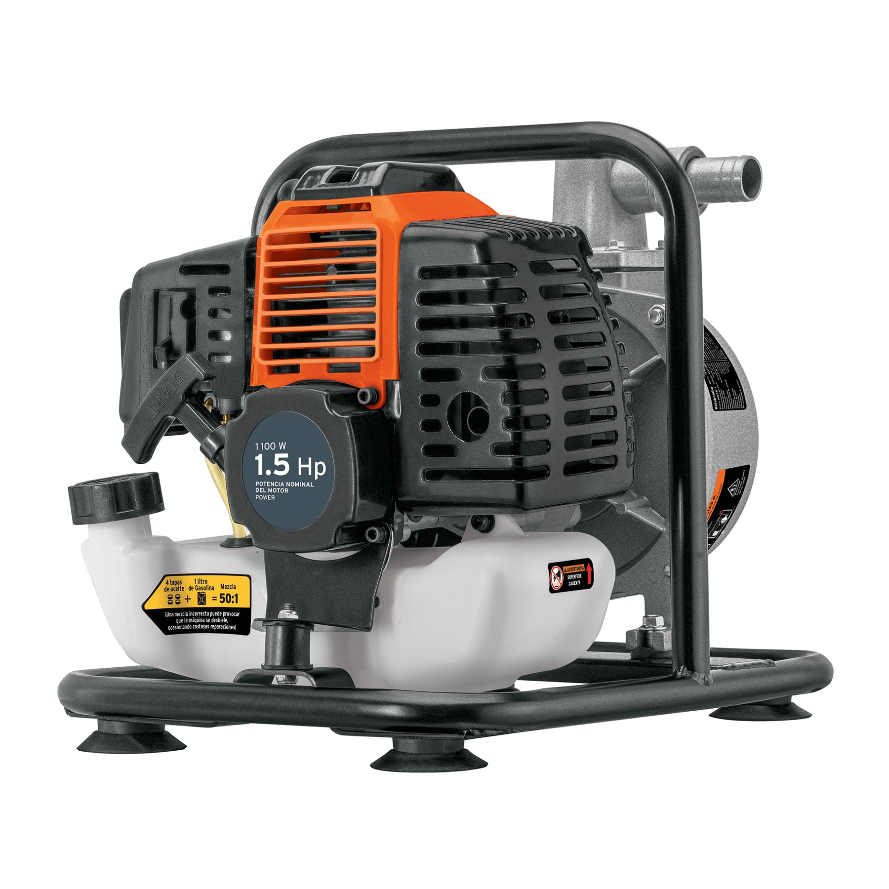 MOTOBOMBA AUTOCEBANTE 1' X 1' A GASOLINA 1-1/2 HP, 2 TIEMPOS