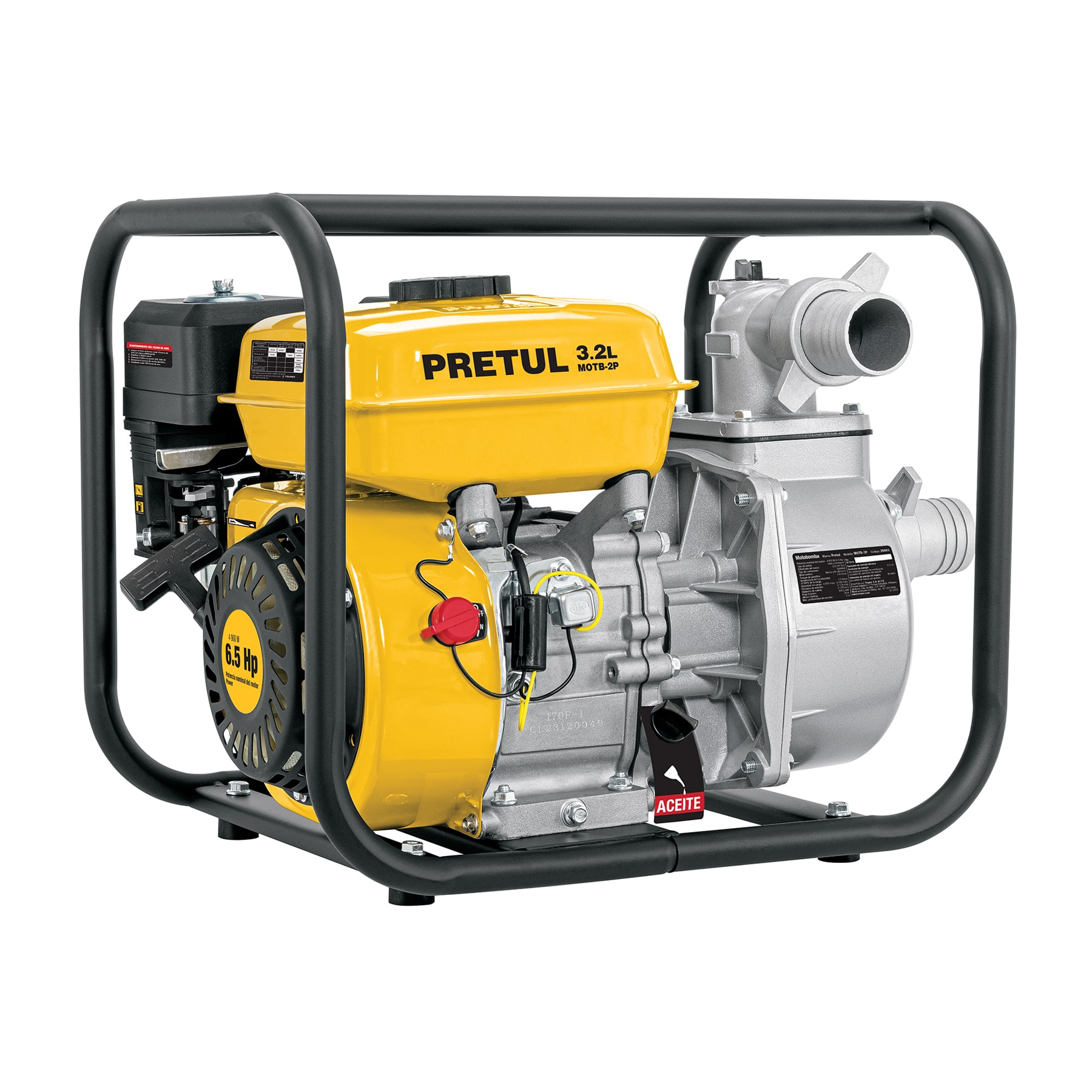 MOTOBOMBA AUTOCEBANTE 2' X 2' A GASOLINA 6-1/2 HP, PRETUL