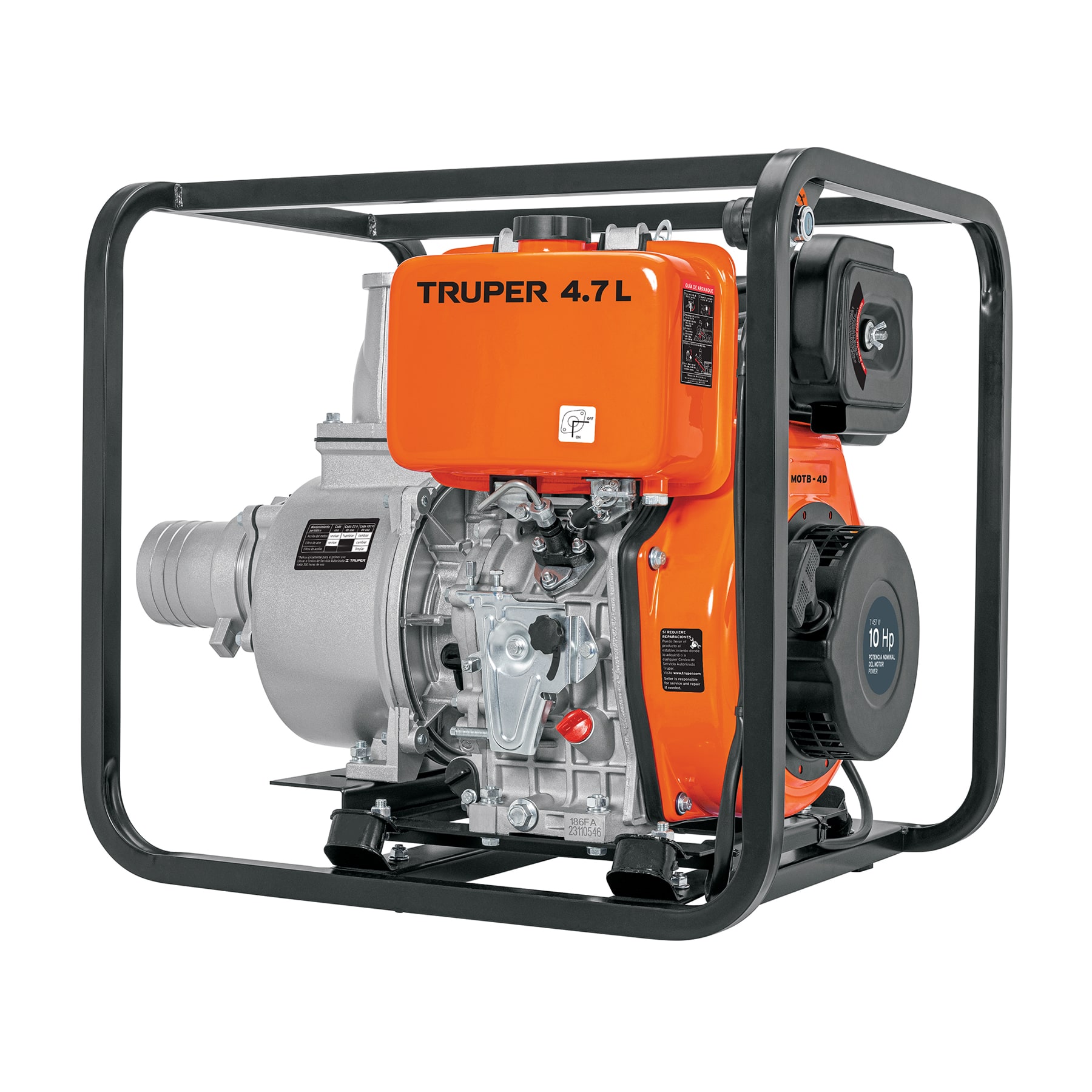 MOTOBOMBA PARA AGUA PARA USO AGRÍCOLA 10 HP DIÉSEL 4X4, 4 TIEMPOS