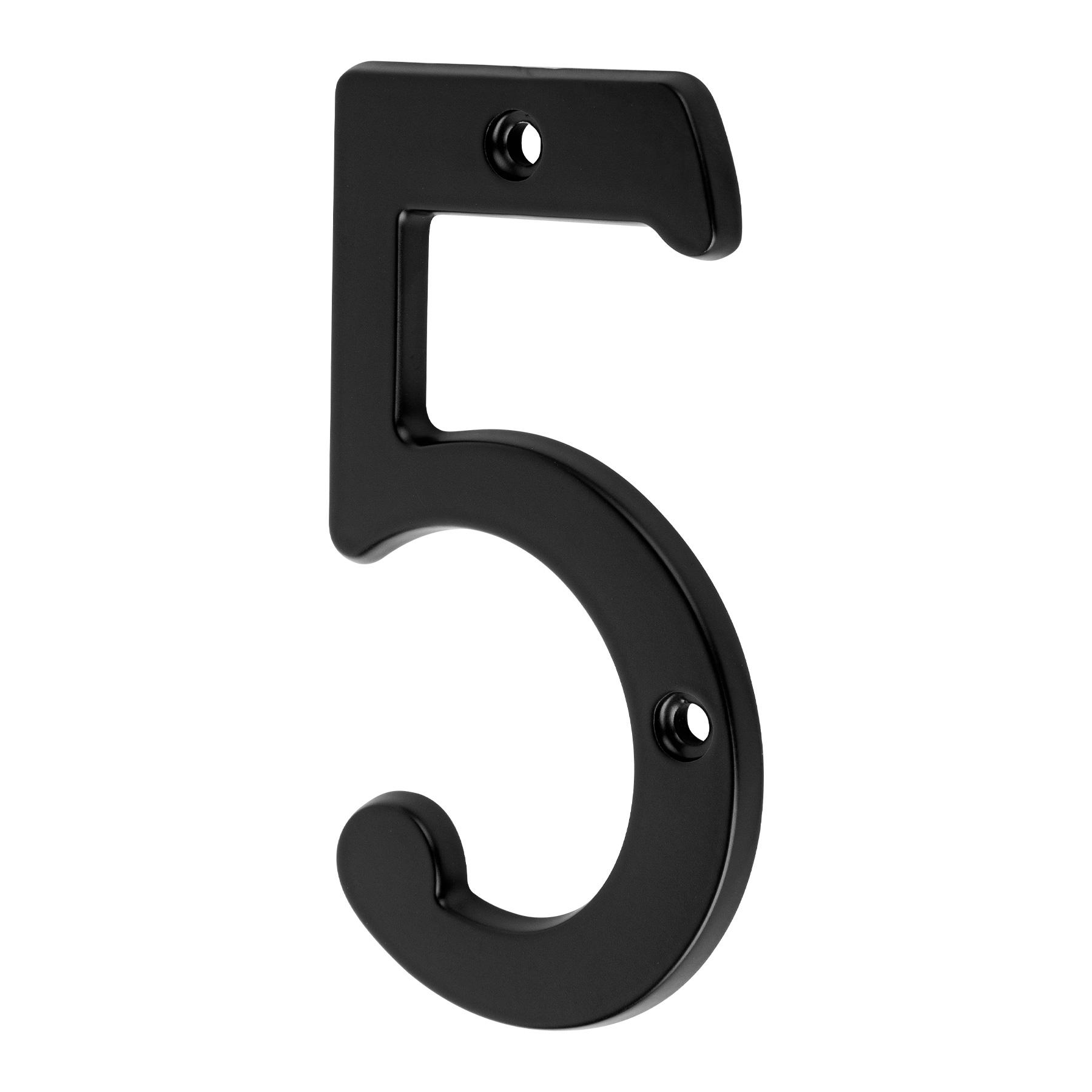 NÚMERO 5 DE LATÓN SÓLIDO 4', NEGRO,  HERMEX