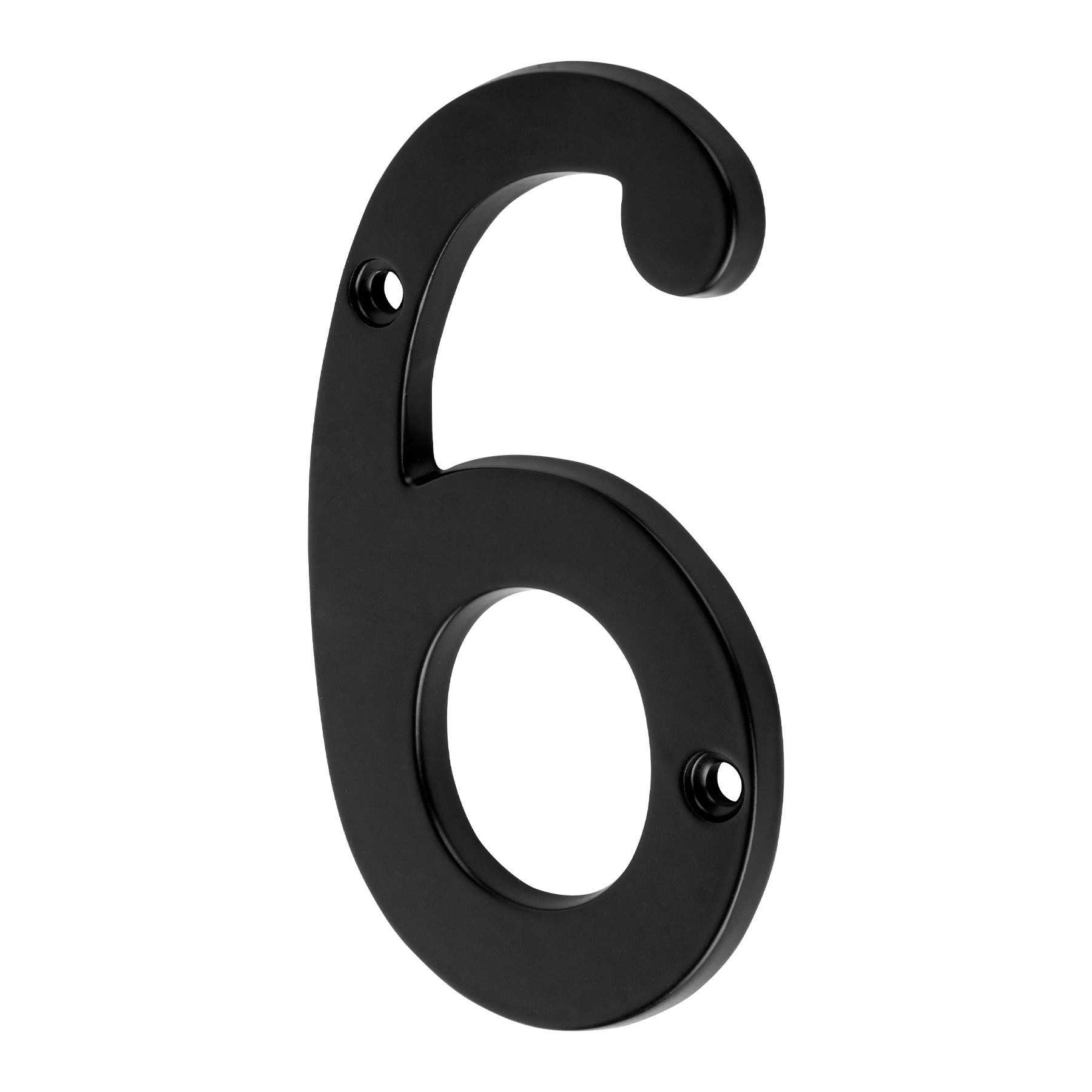 NÚMERO 6 DE LATÓN SÓLIDO 4', NEGRO,  HERMEX
