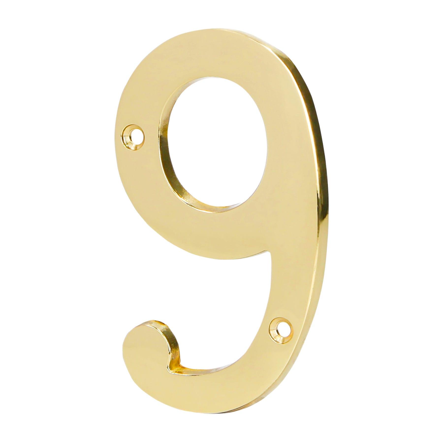 NÚMERO 9 DE LATÓN SÓLIDO 4', HERMEX