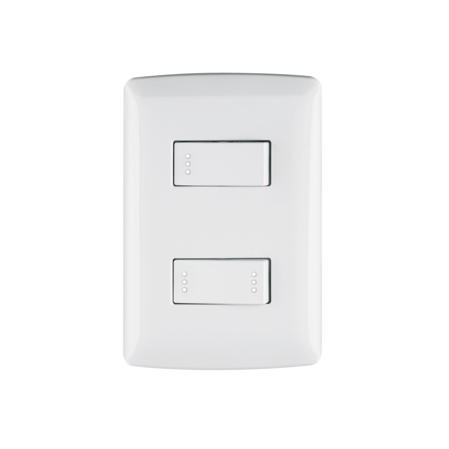 PLACA ARMADA 1 INTERRUPTOR 1 ESCALERA,BLANCO, LÍNEA ITALIANA