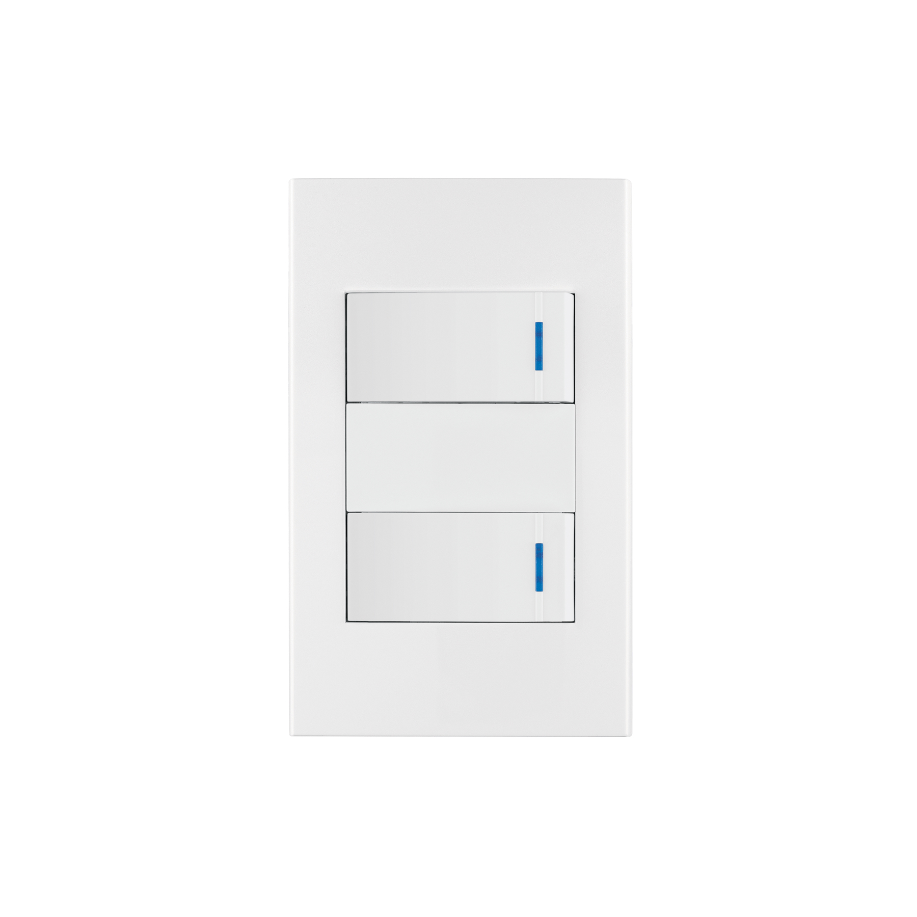 PLACA ARMADA 2 INTERRUPTORES, 1 MÓDULO, ESPAÑOLA, BLANCO