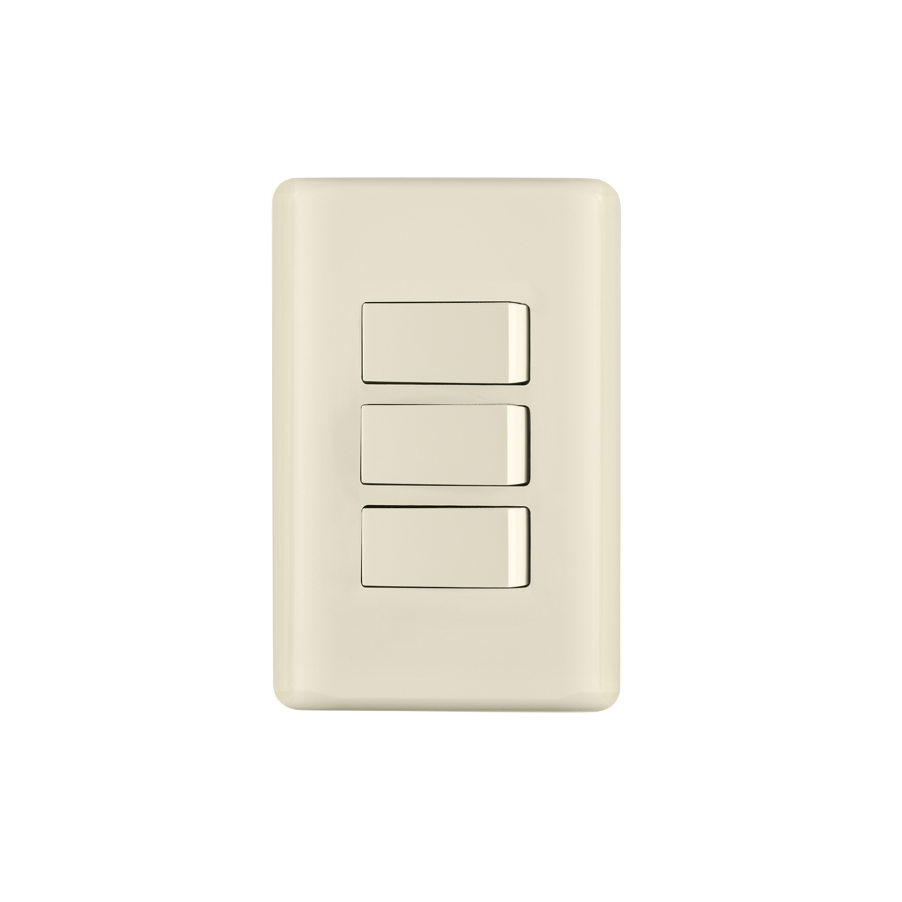 PLACA ARMADA 3 INTERRUPTORES, MARFIL, VOLTECK