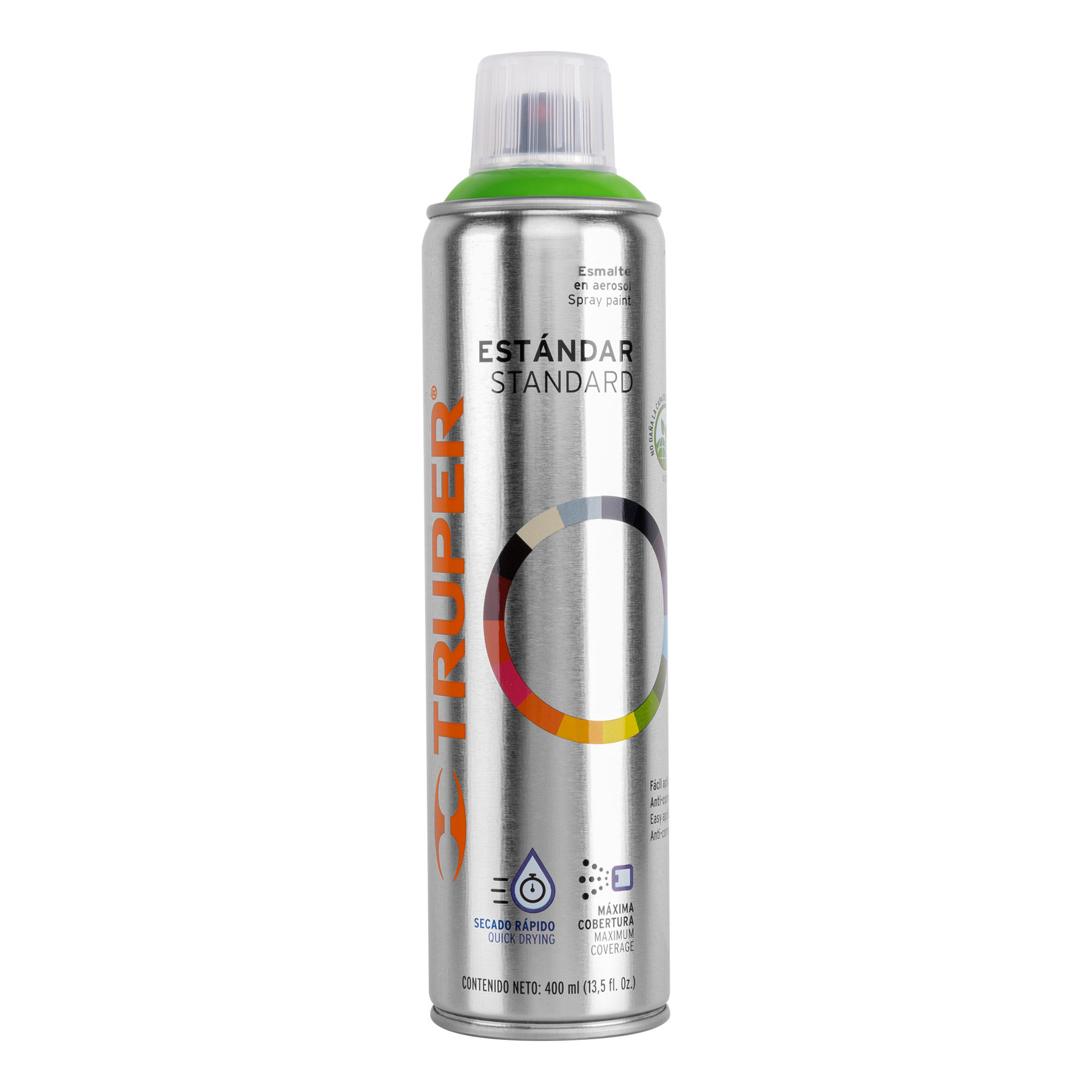 PINTURA EN AEROSOL, VERDE MANZANA, BOTE ESBELTO, 400 ML