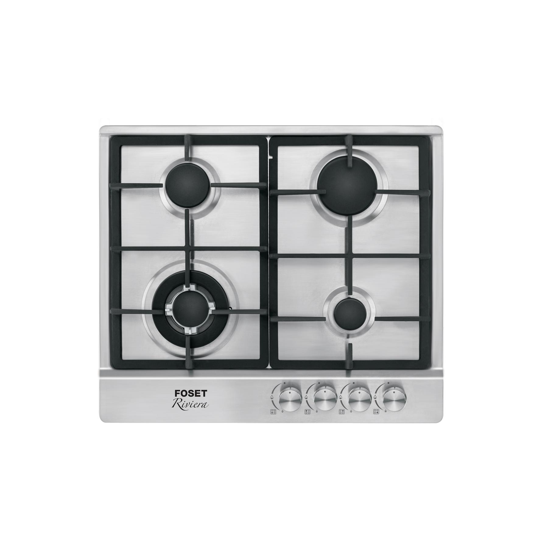 PARRILLA DE GAS EMPOTRABLE 4 QUEMADORES, ACERO INOX, FOSET