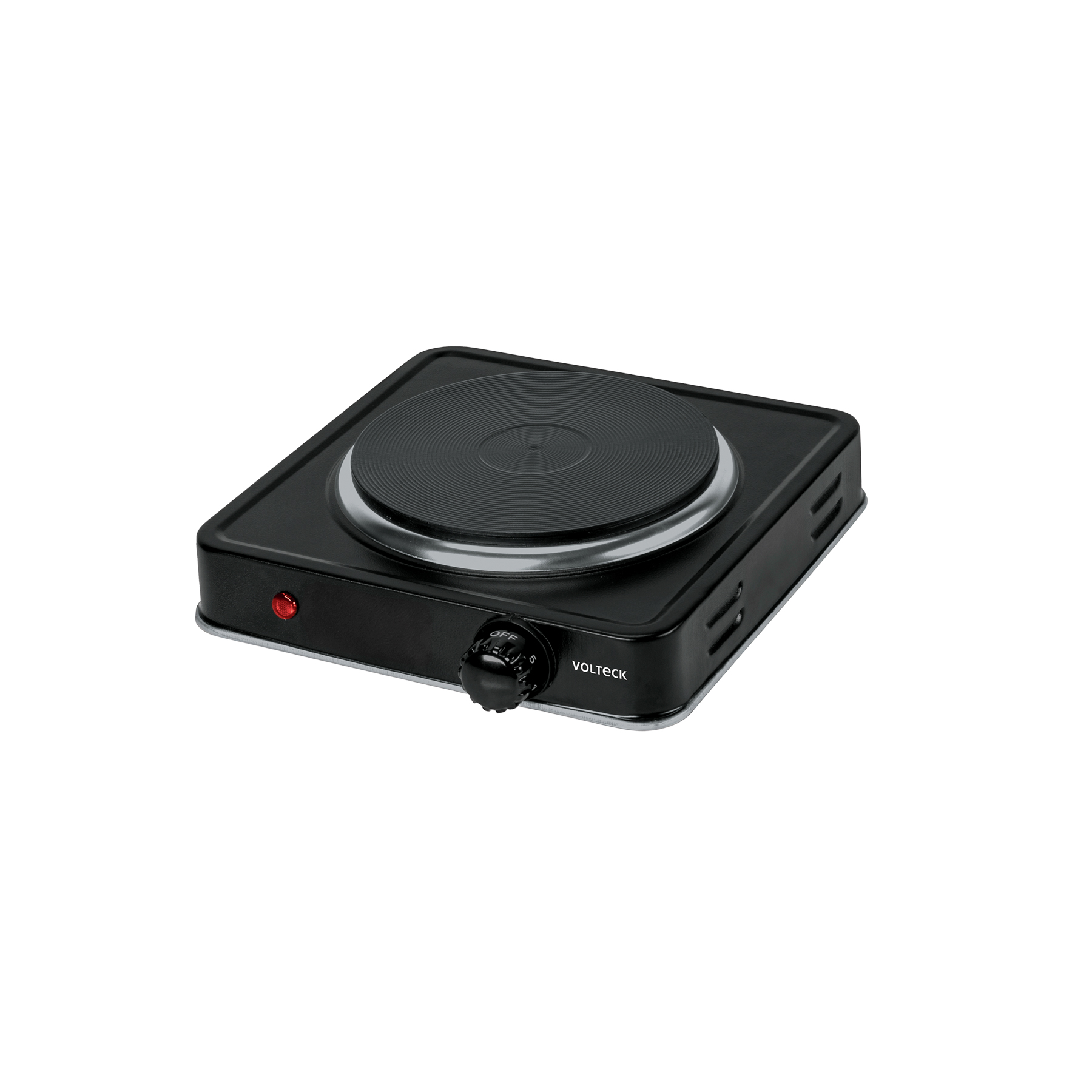 PARRILLA ELÉCTRICA QUEMADOR TIPO DISCO, NEGRA, VOLTECK