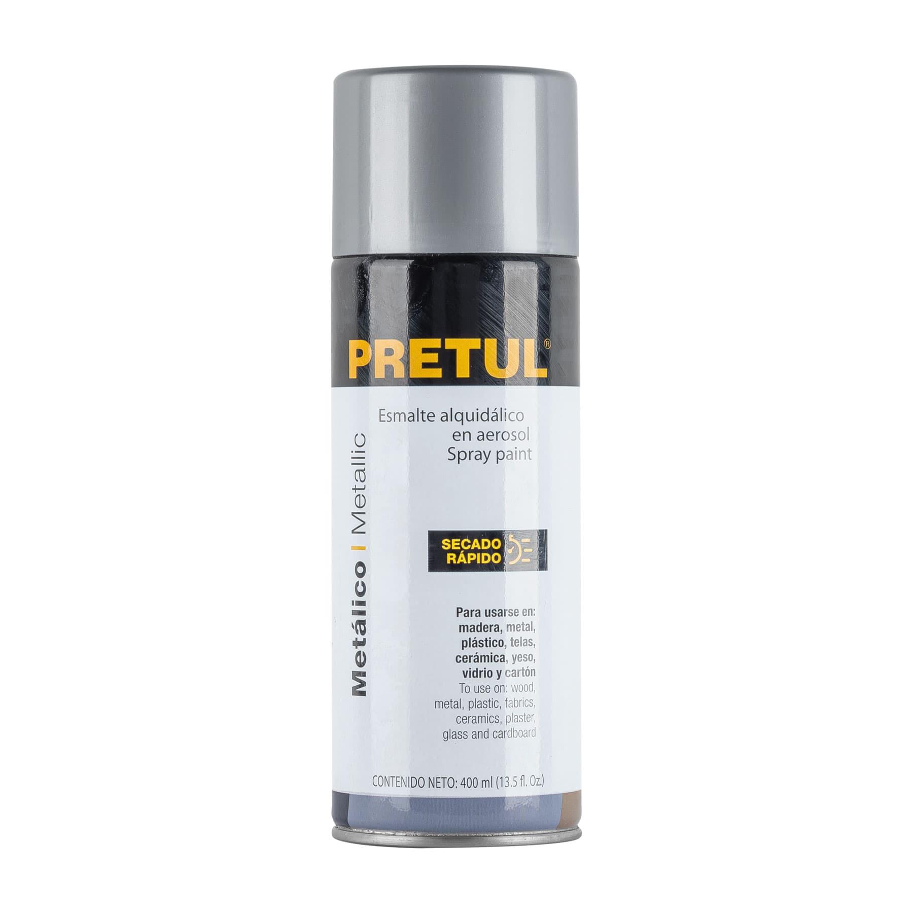PINTURA EN AEROSOL METÁLICA, PLATA ,400ML, PRETUL