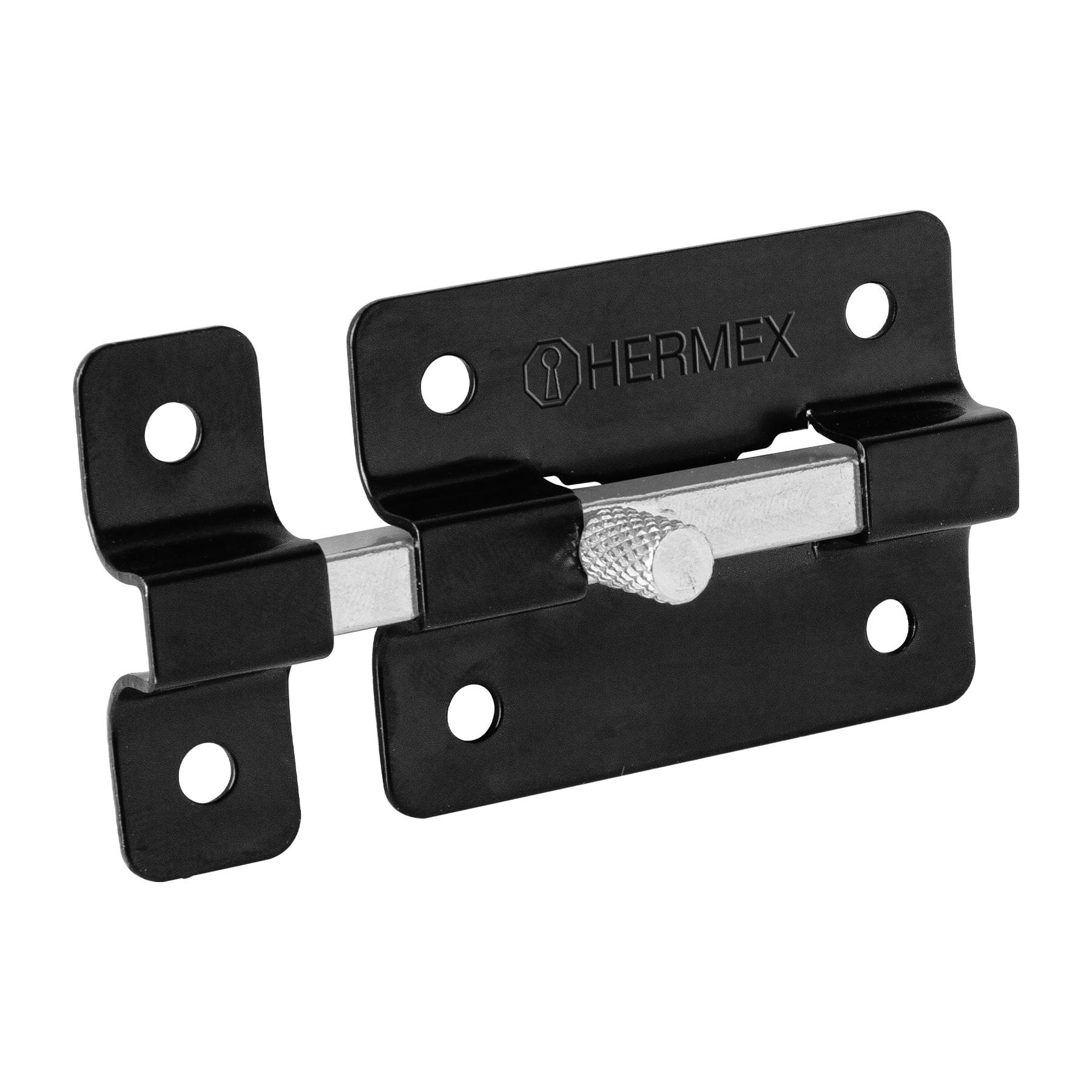 PASADOR DE BARRA PLANA 2', NEGRO, HERMEX